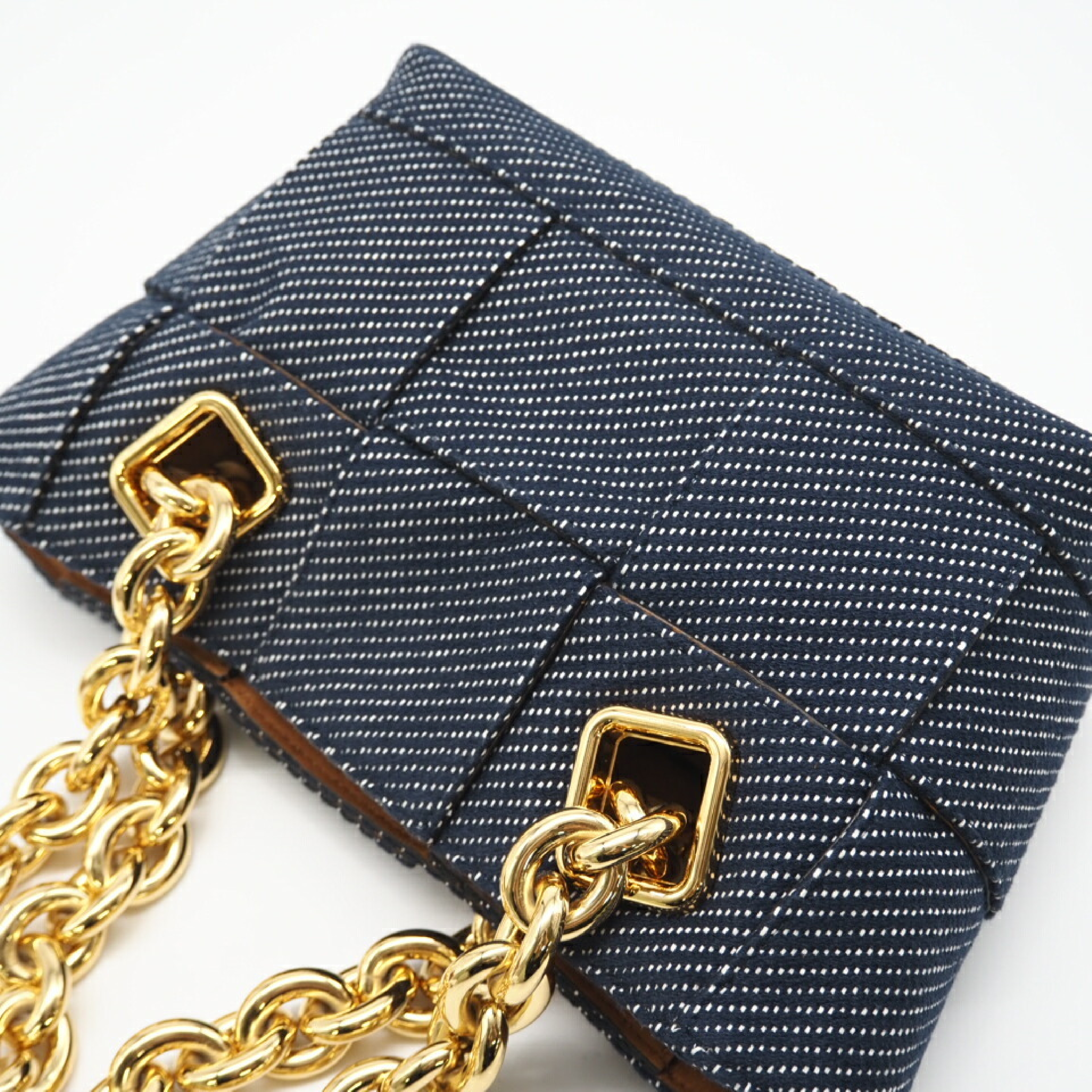 Maxi Intrecciato Arco Denim Navy Tote Bag (with dust bag) — view 2