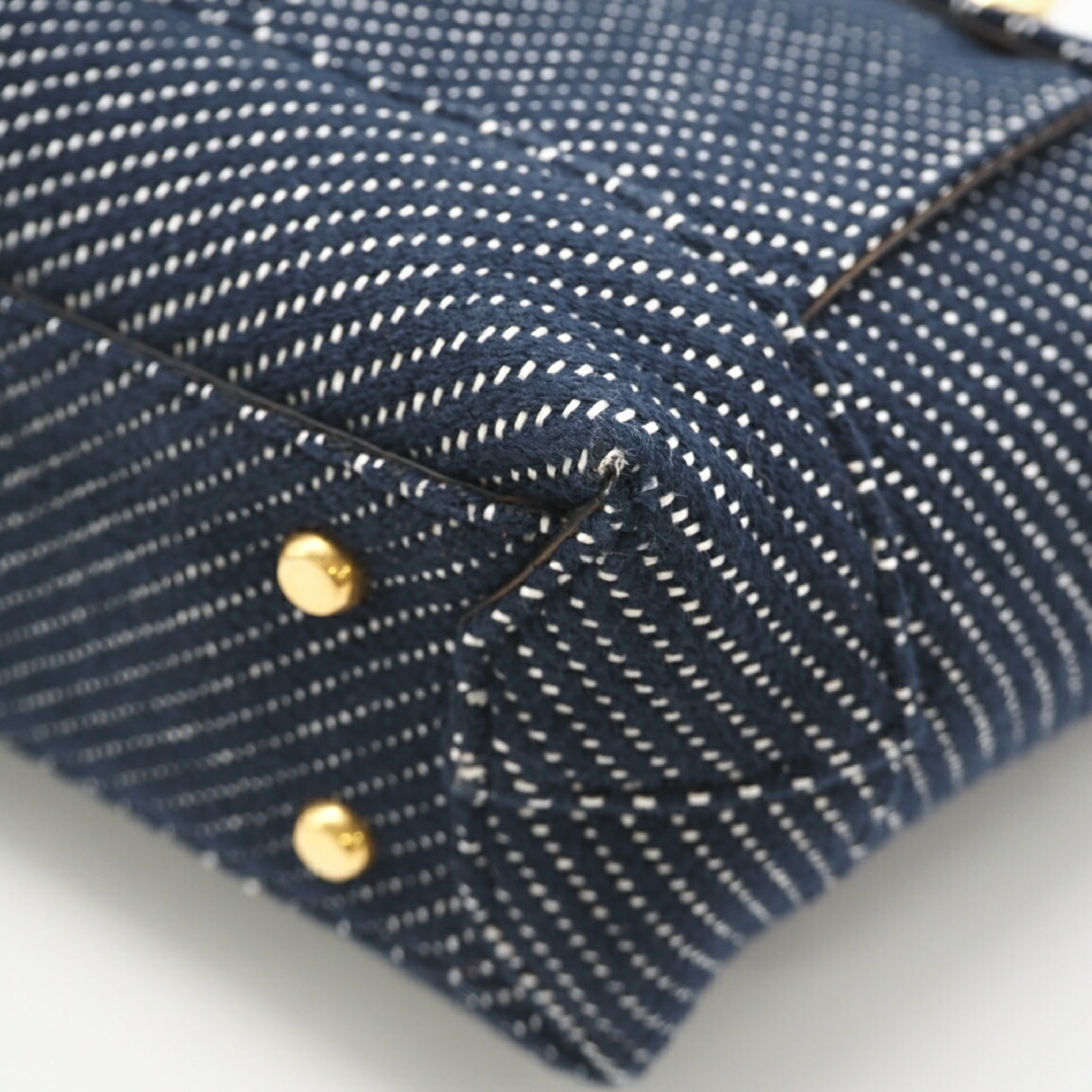Maxi Intrecciato Arco Denim Navy Tote Bag (with dust bag) — view 3
