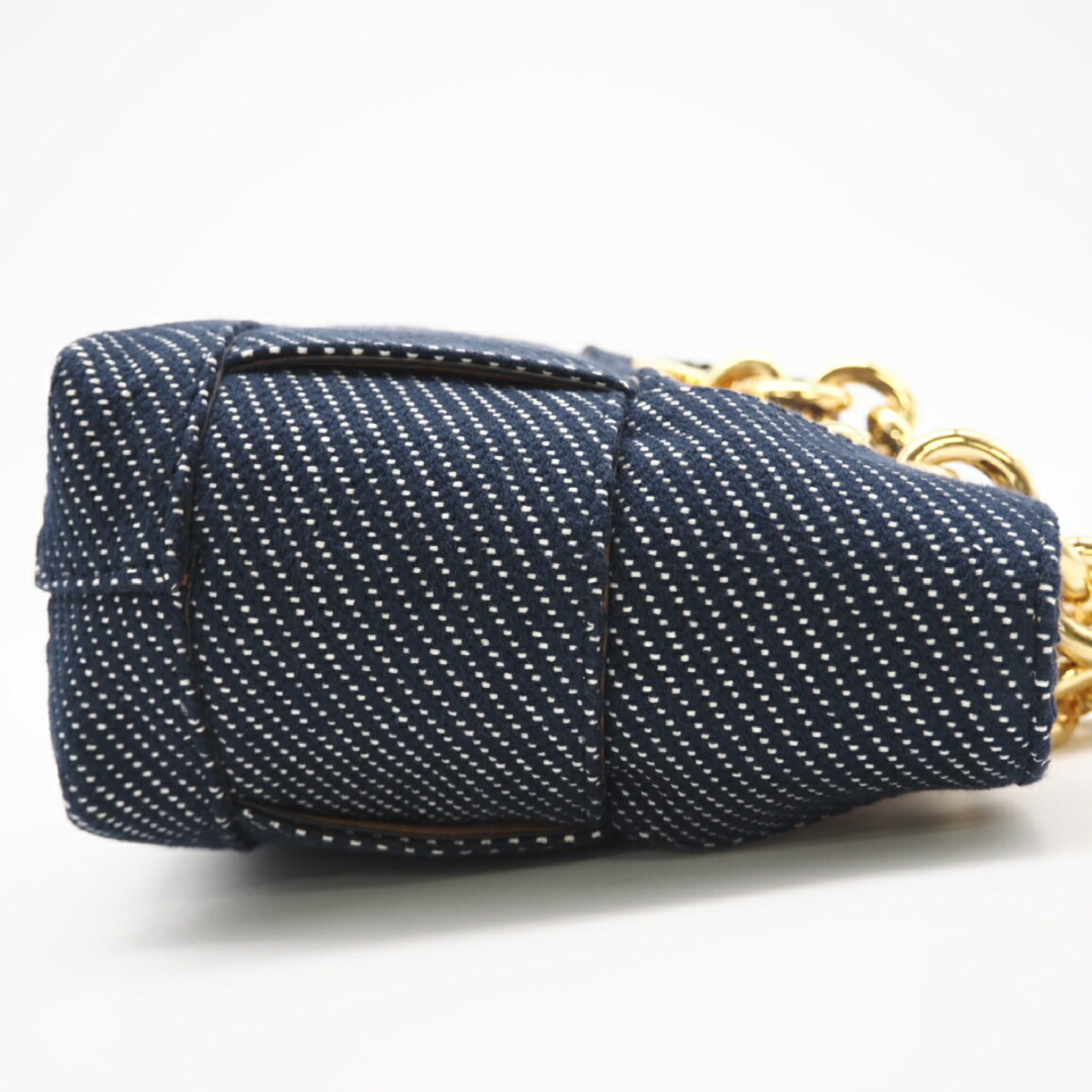 Maxi Intrecciato Arco Denim Navy Tote Bag (with dust bag) — view 4