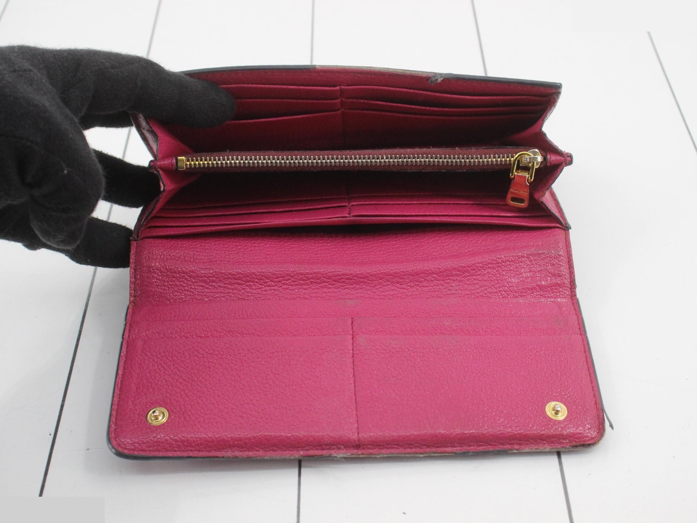 Jacquard Leather Long Wallet — view 4
