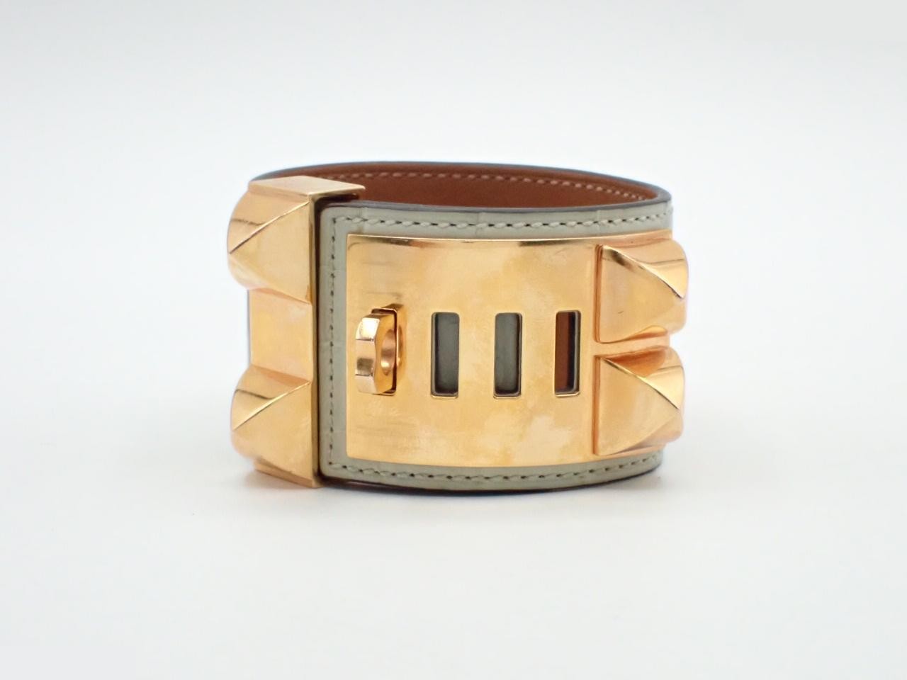 Collier de Chien bracelet, metal and alligator, wrist size approximately 17cm — view 2