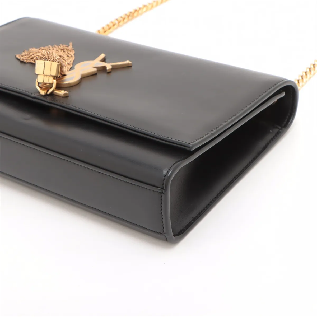 Classic Kate Leather Chain Shoulder Bag Black 354119 — view 3