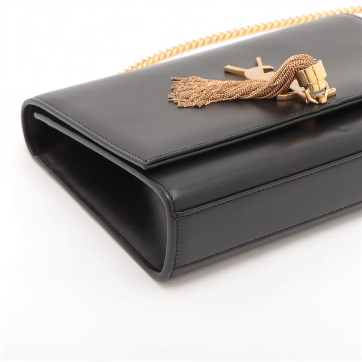 Classic Kate Leather Chain Shoulder Bag Black 354119 — view 4