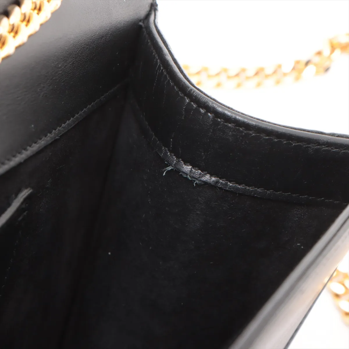 Classic Kate Leather Chain Shoulder Bag Black 354119 — view 9