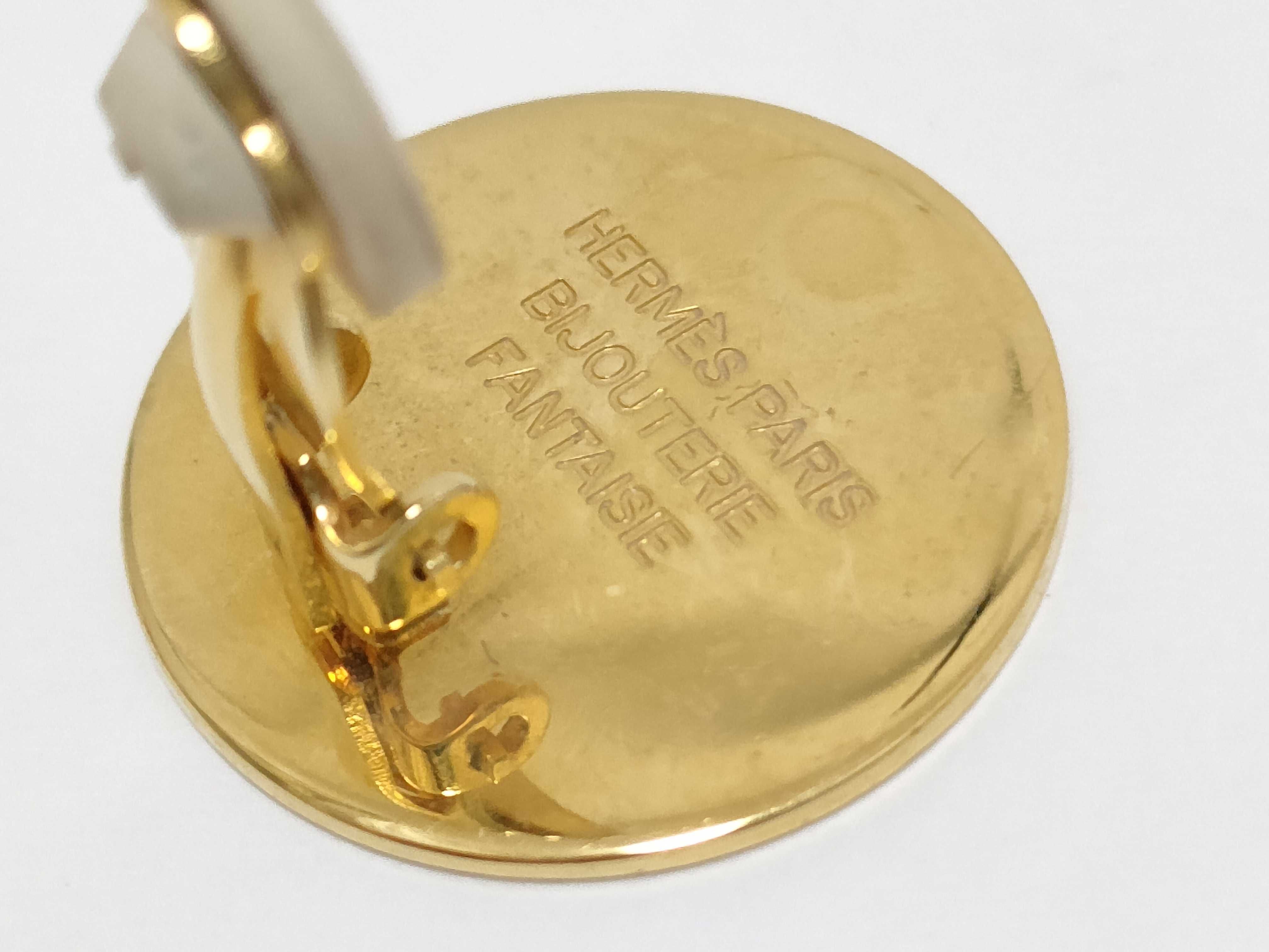 Sellier Earrings, Gold Hardware, Hermes Earrings — view 11