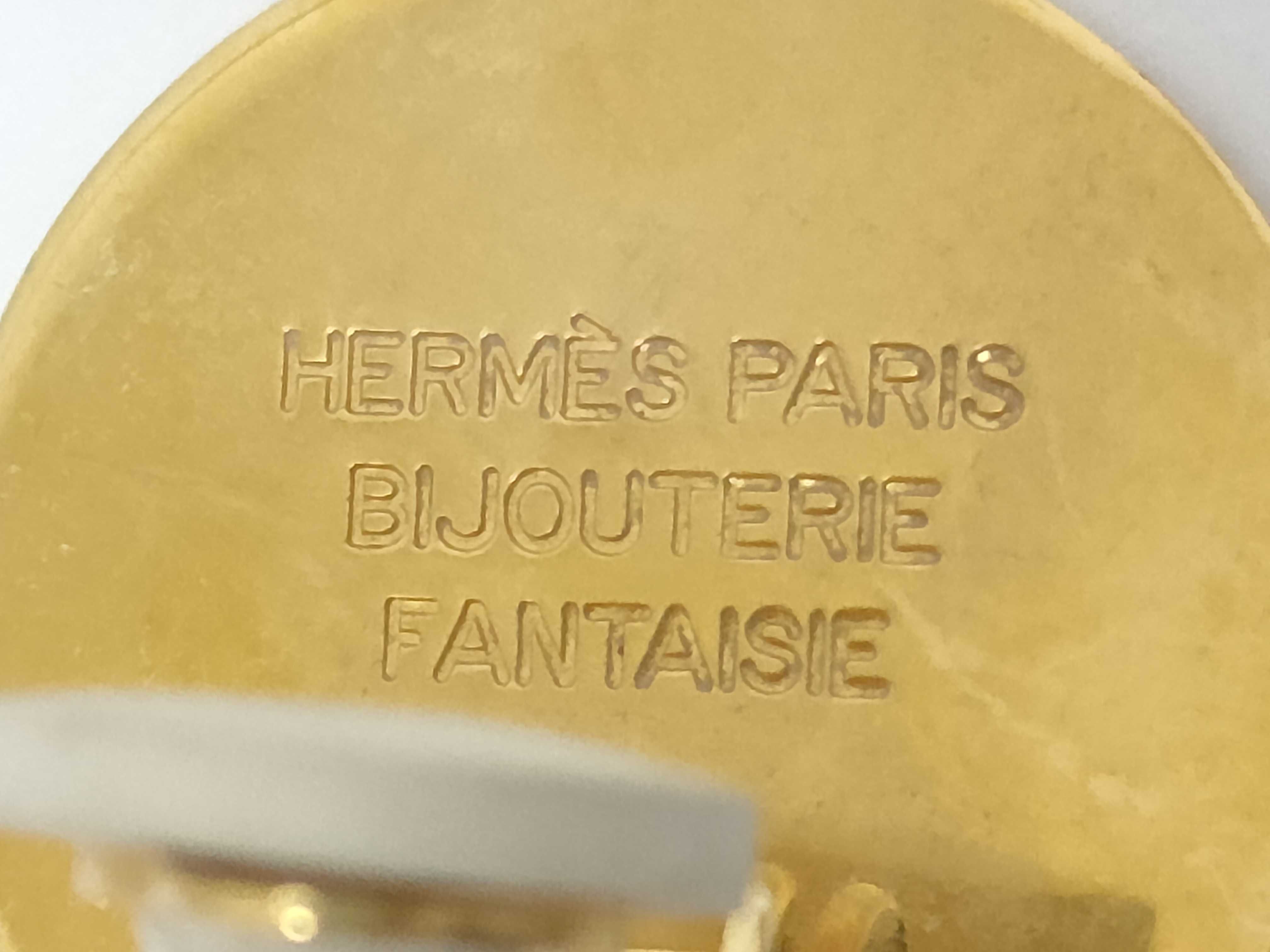 Sellier Earrings, Gold Hardware, Hermes Earrings — view 5