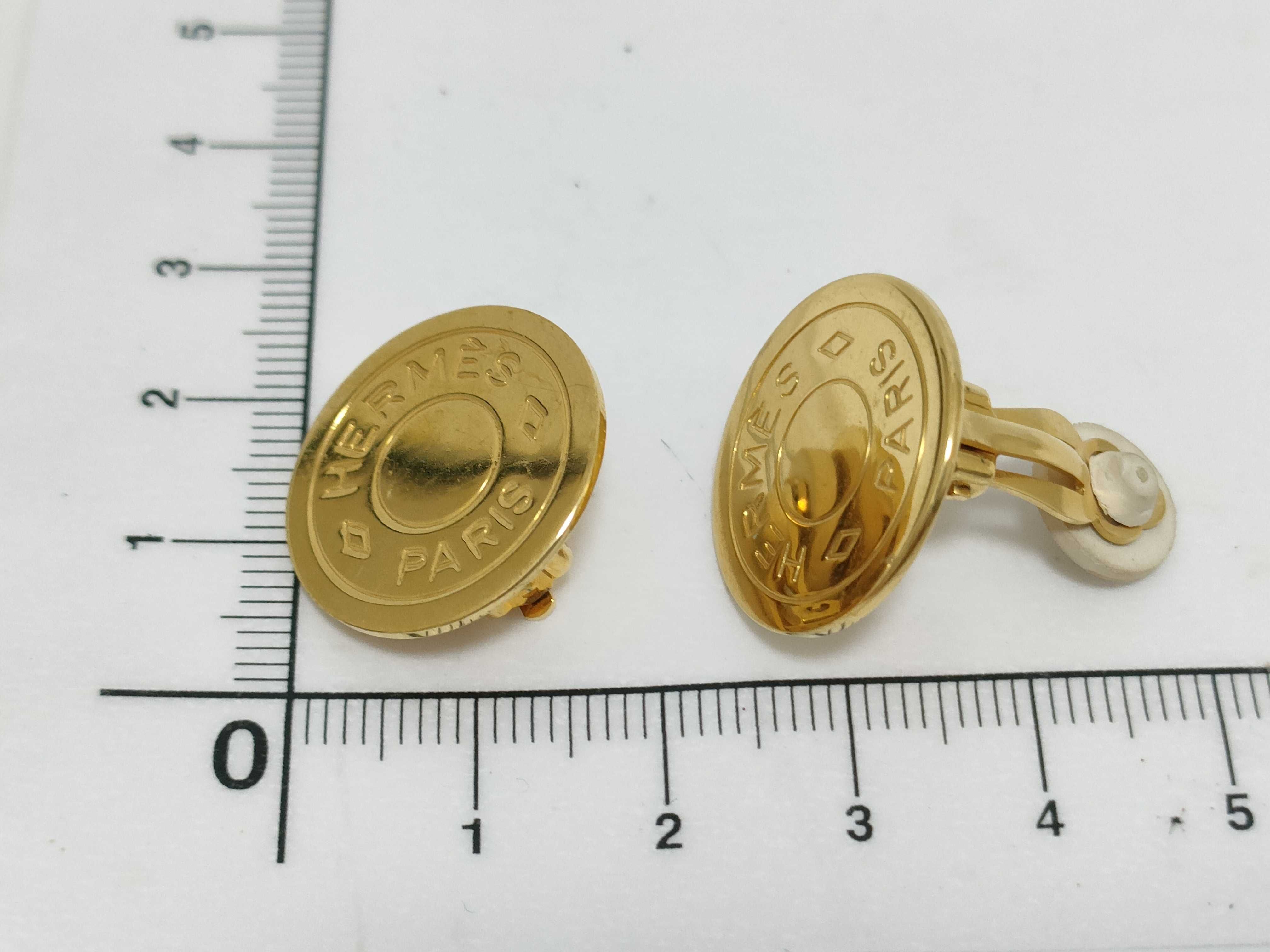Sellier Earrings, Gold Hardware, Hermes Earrings — view 6