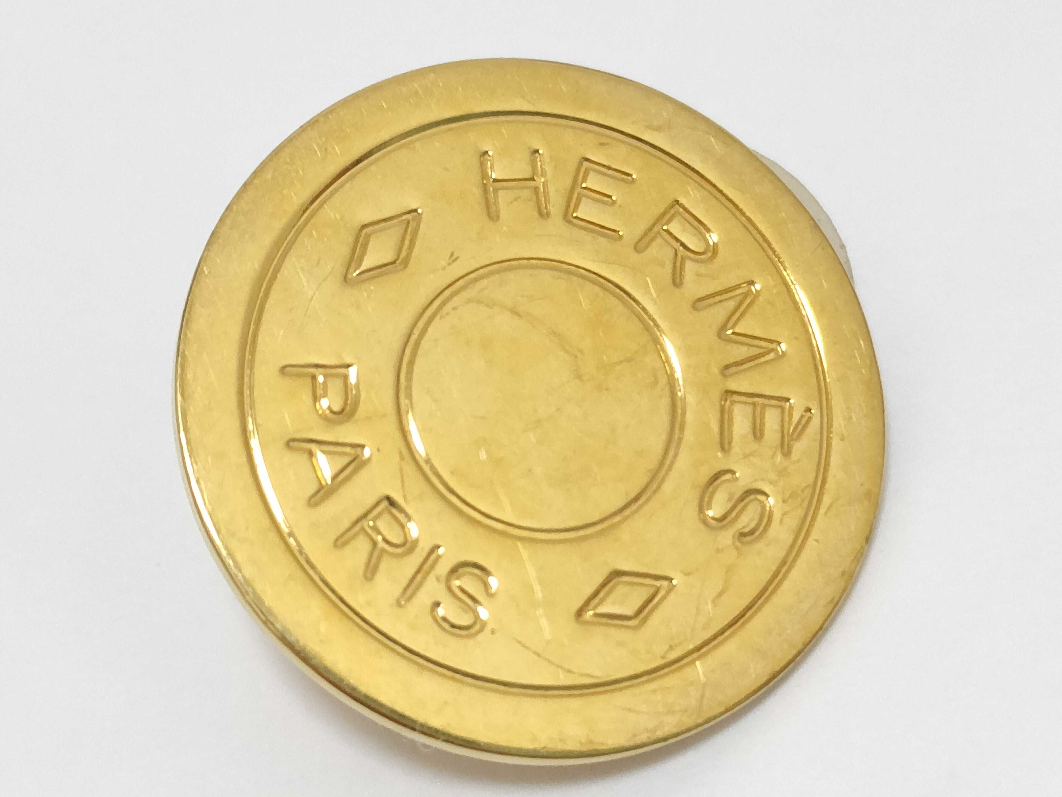Sellier Earrings, Gold Hardware, Hermes Earrings — view 7