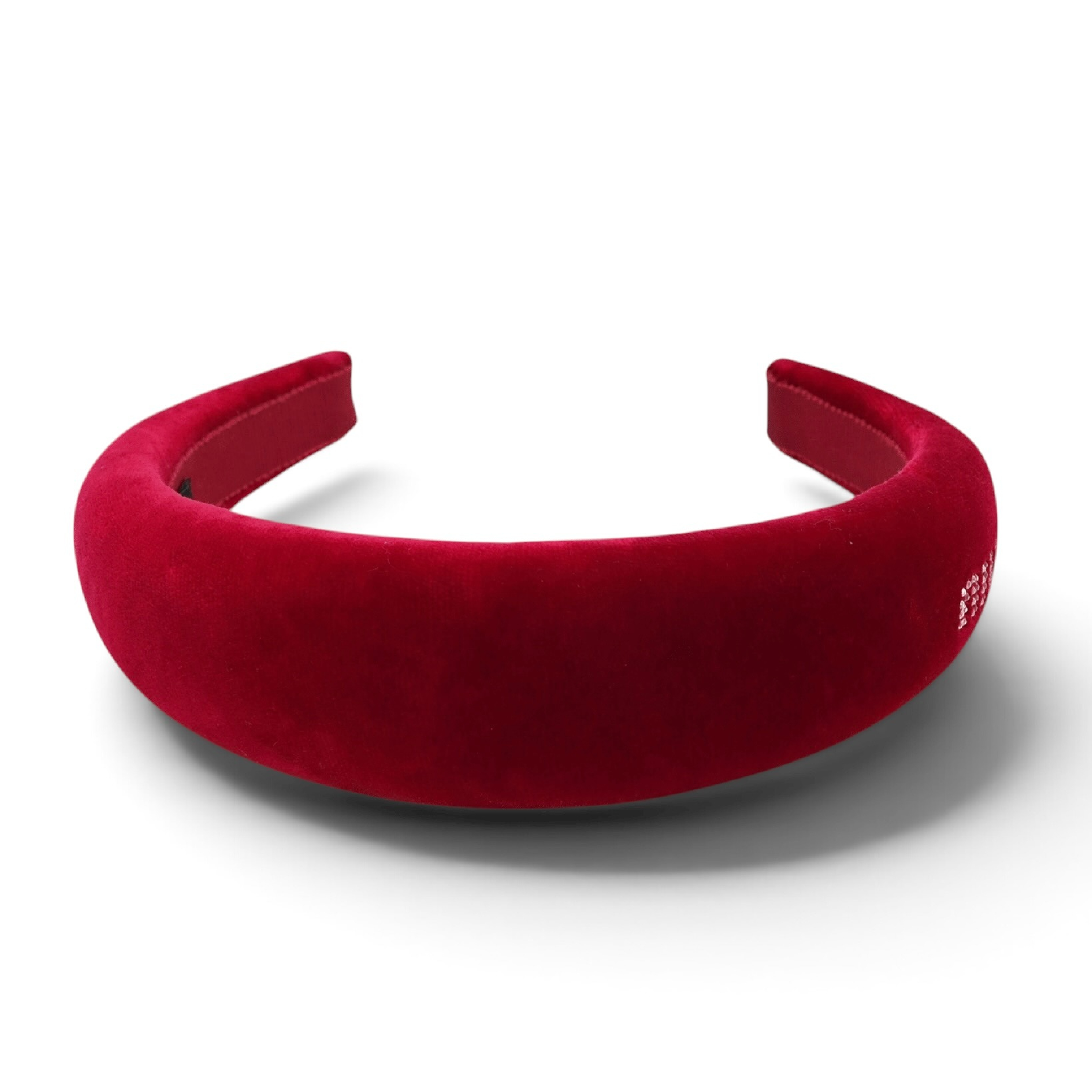 Logo Velour Headband, Red, Women's Hair Accessory — view 4