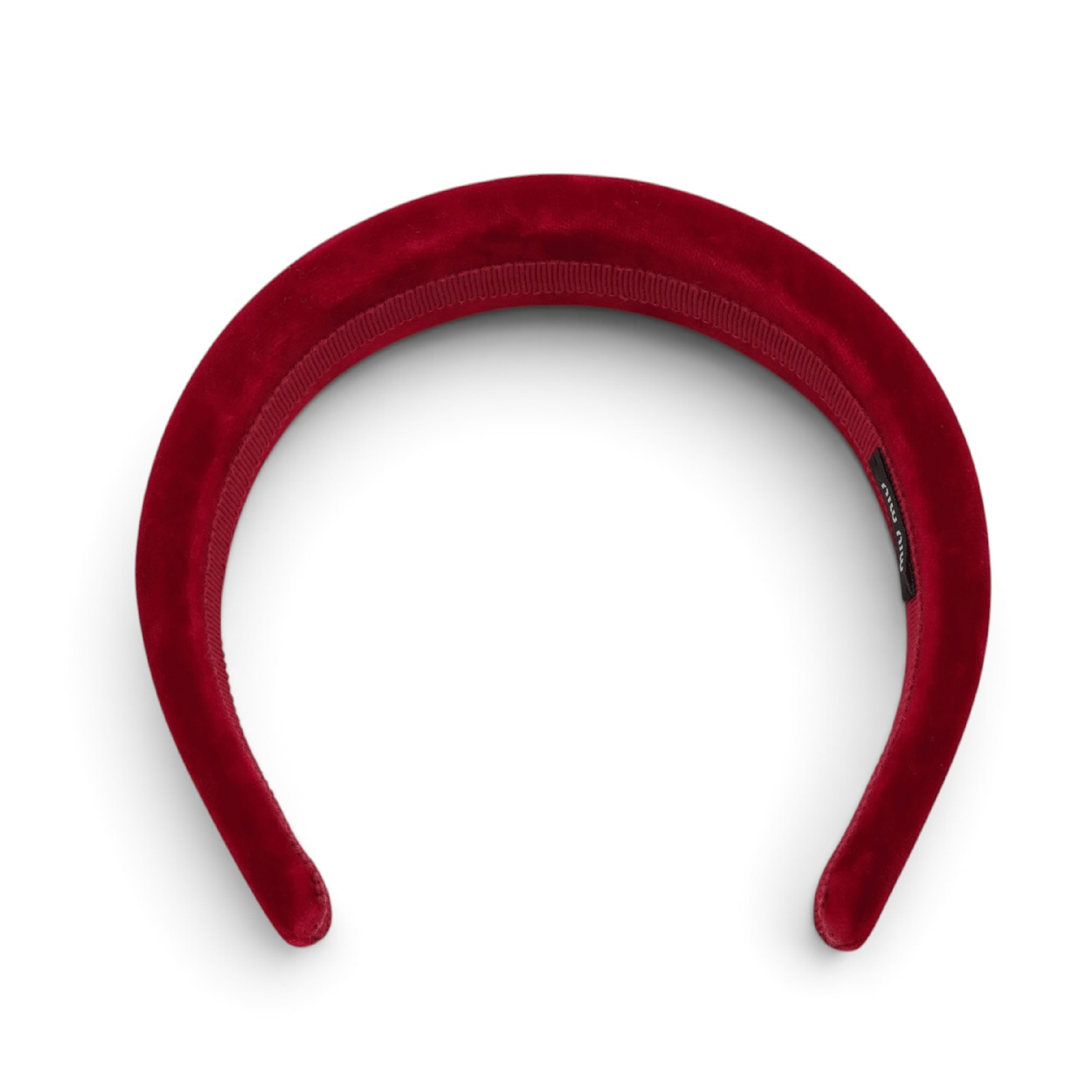 Logo Velour Headband, Red, Women's Hair Accessory — view 6