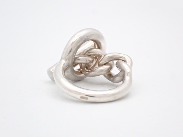 Croisette ring, 925 sterling silver, 15.1g, stamped "52", actual size #9 — view 2