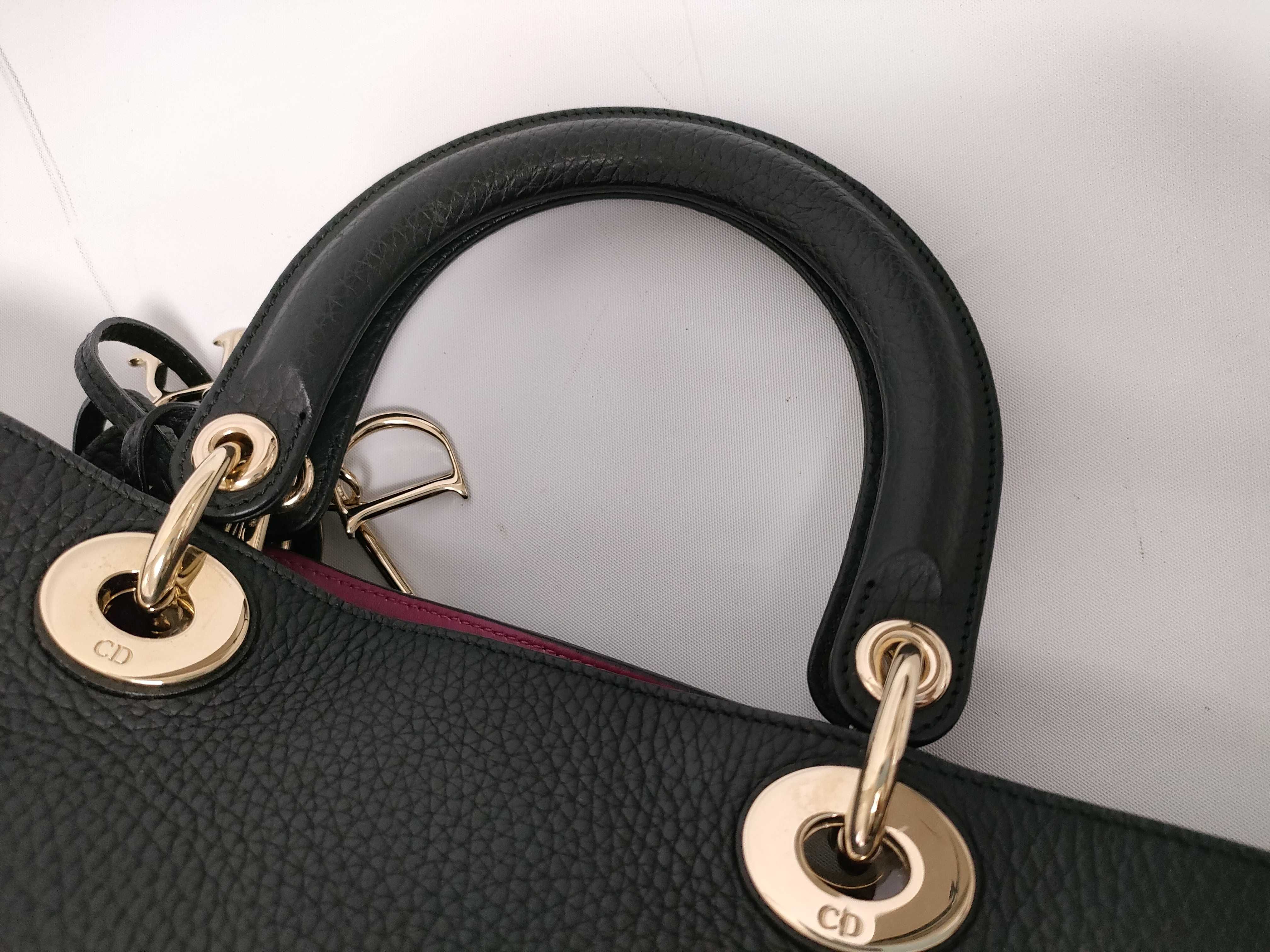 Diorissimo Black Grained Calf Leather Medium Handbag — view 5