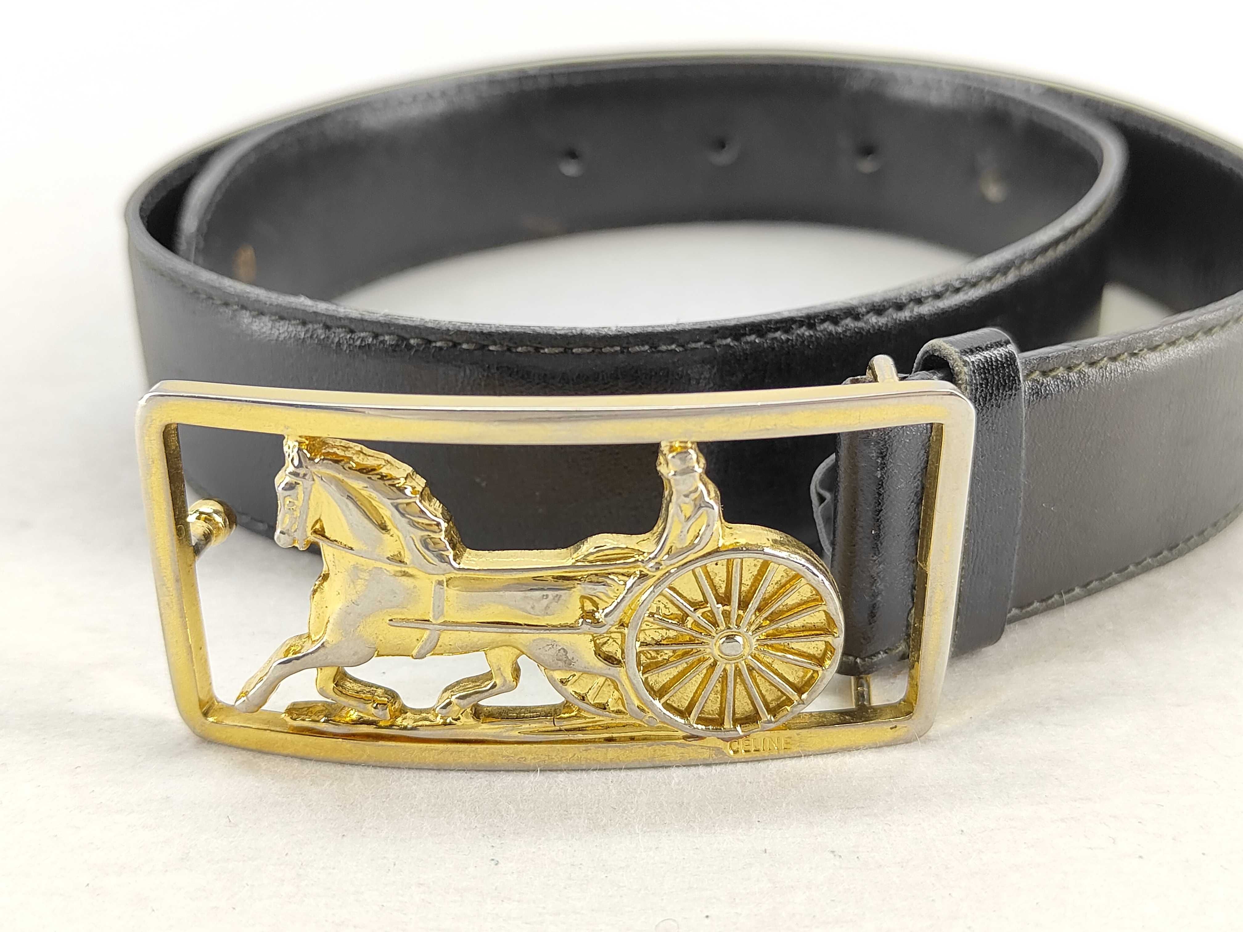 leather belt with carriage hardware. — view 2