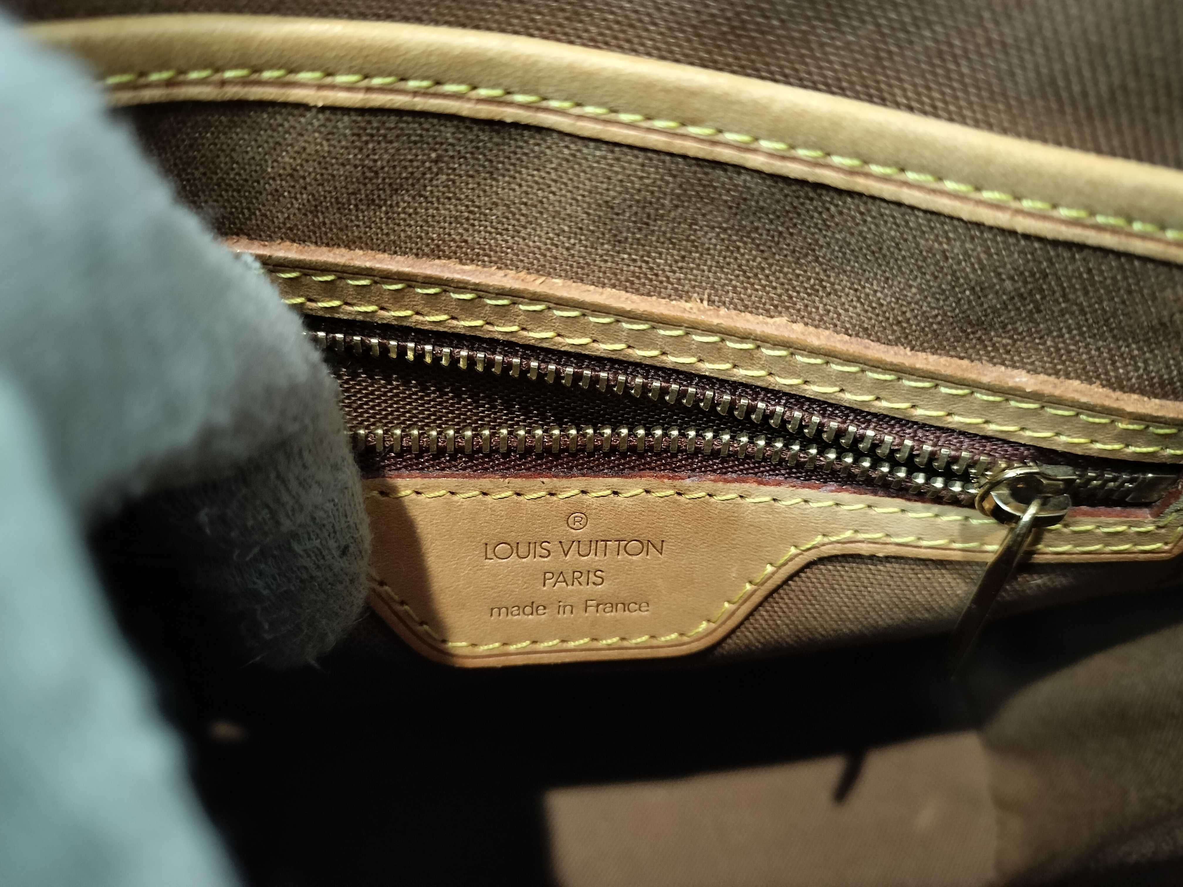 Monogram Louis Vuitton Plat Vavin Vintage Leather Handbag — view 11