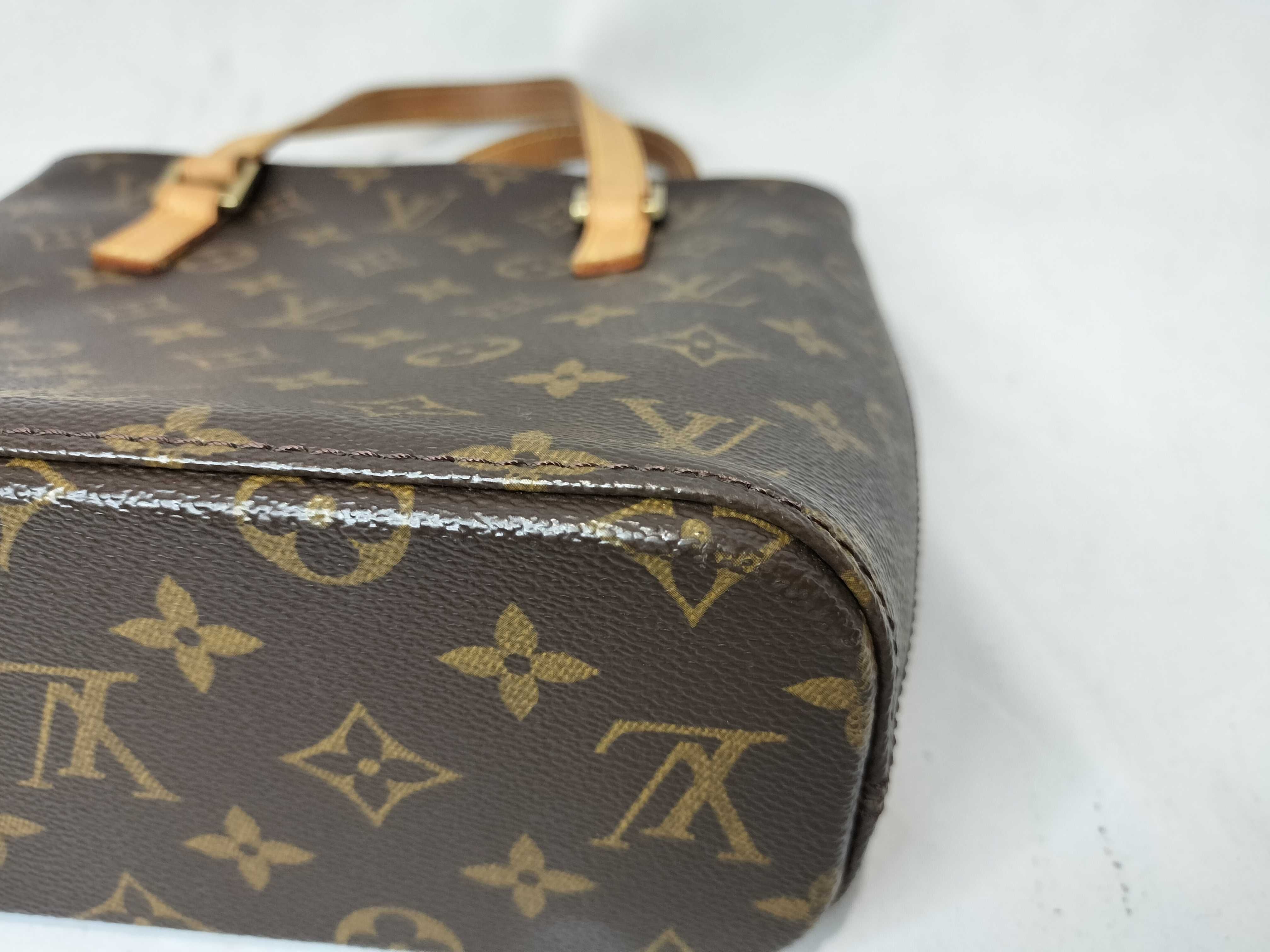 Monogram Louis Vuitton Plat Vavin Vintage Leather Handbag — view 6