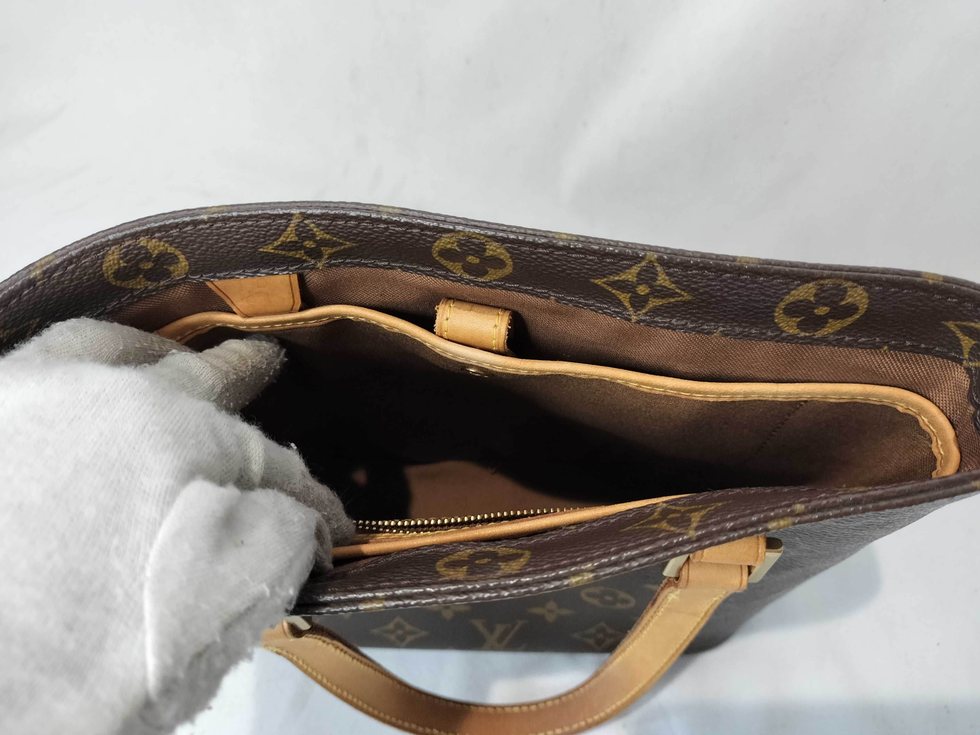 Monogram Louis Vuitton Plat Vavin Vintage Leather Handbag — view 8