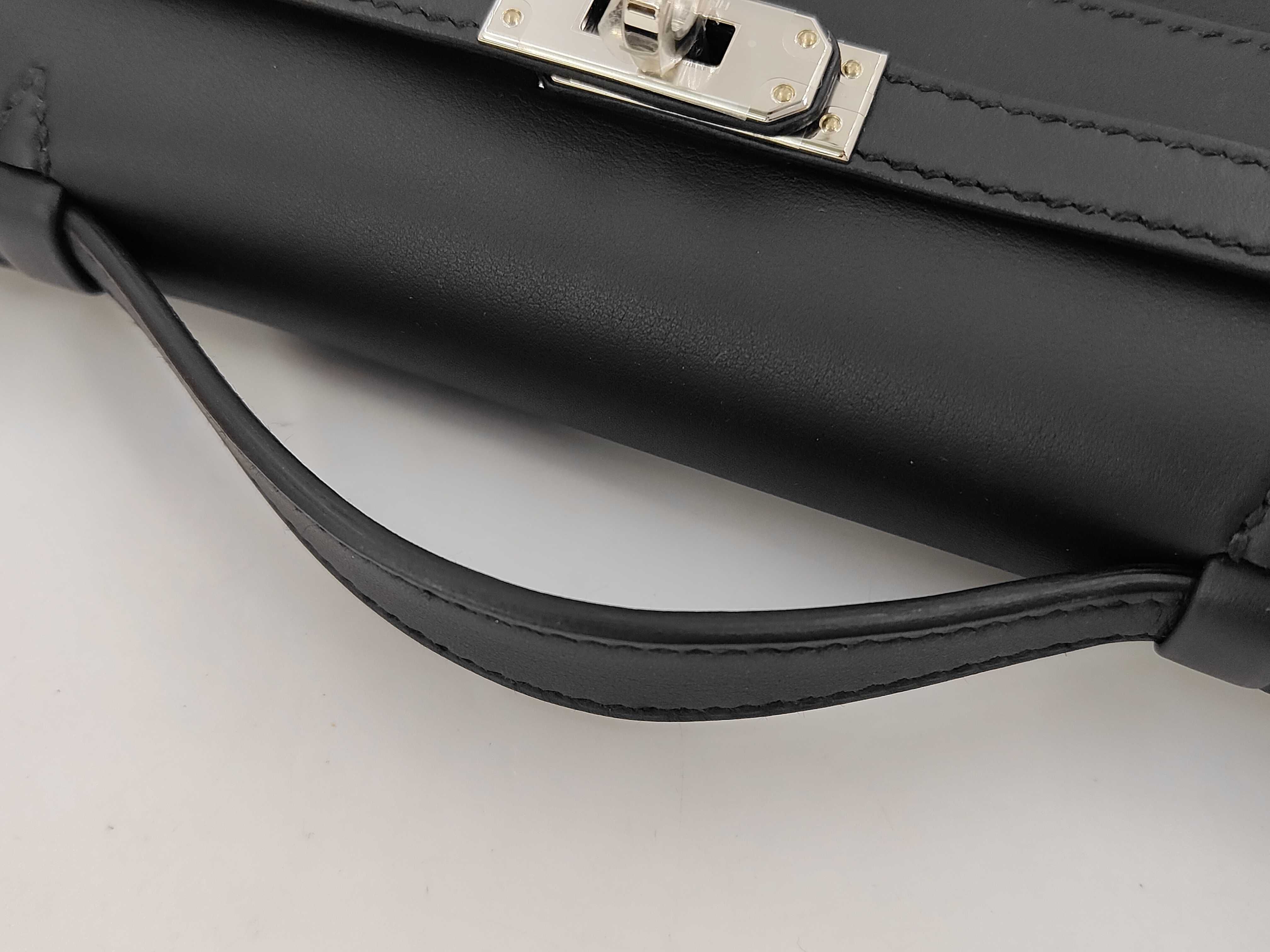 Pochette Kelly, Veau Swift leather, Black, SS K stamp, Handbag — view 3