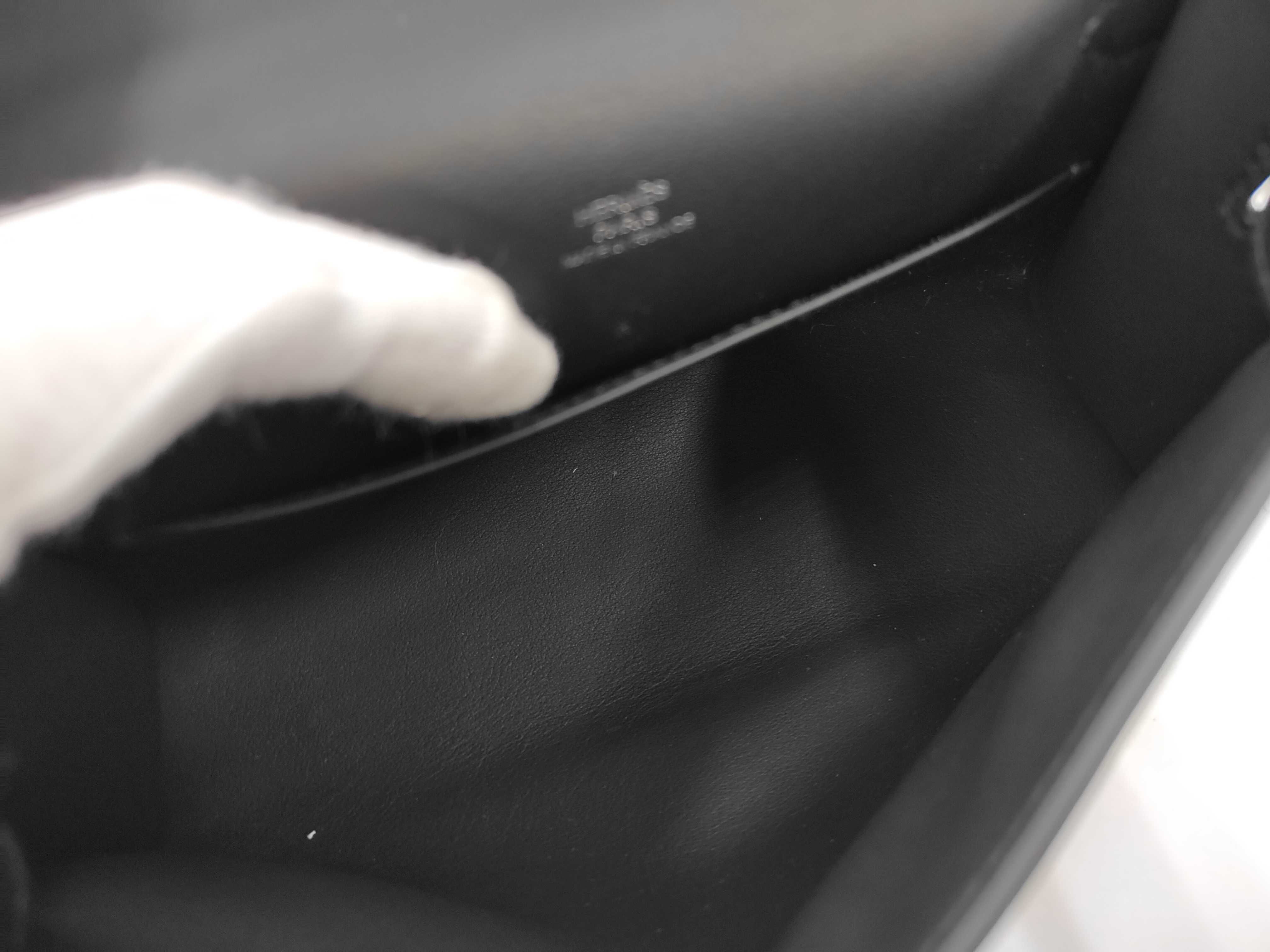 Pochette Kelly, Veau Swift leather, Black, SS K stamp, Handbag — view 8