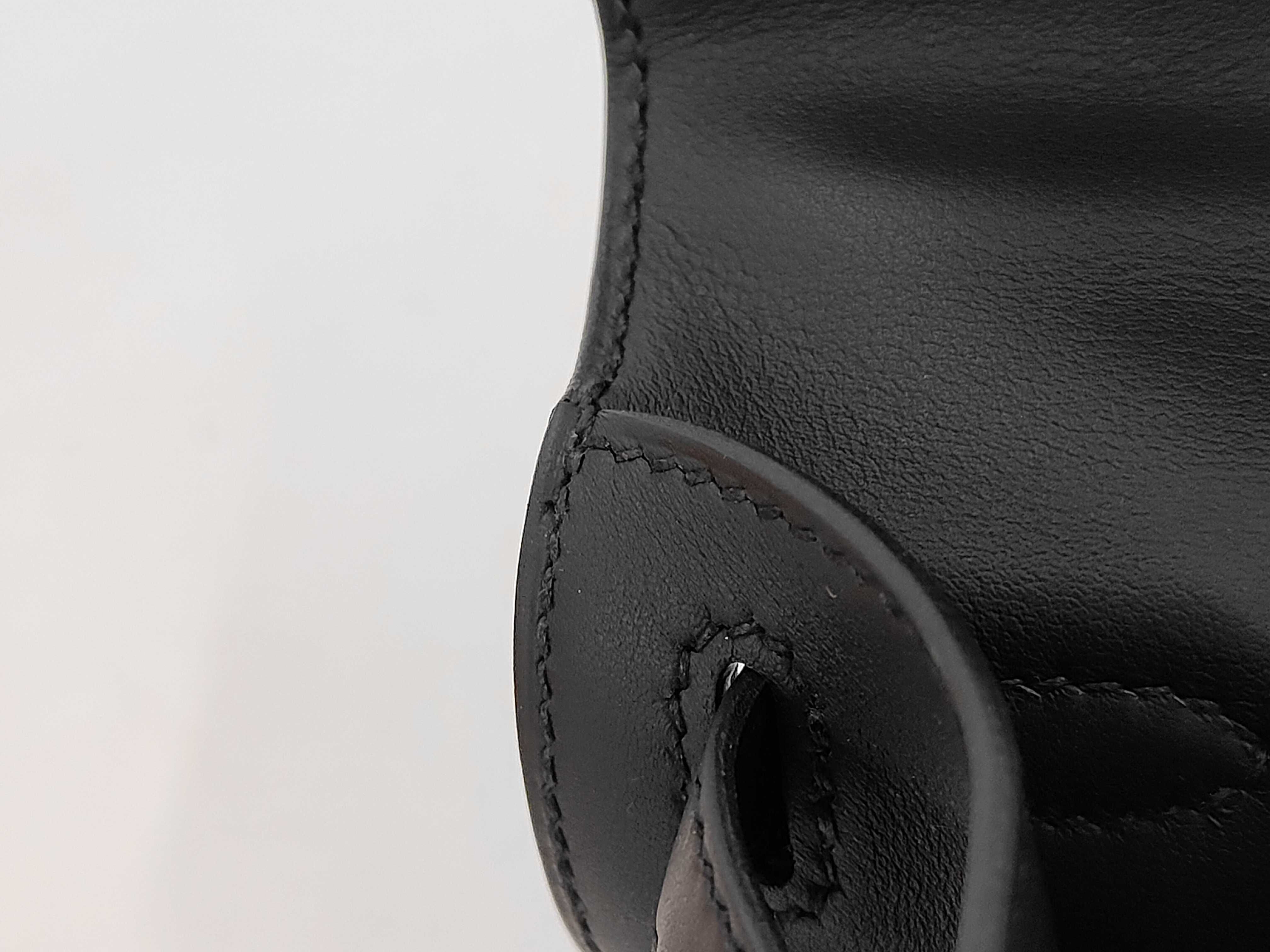 Pochette Kelly, Veau Swift leather, Black, SS K stamp, Handbag — view 10