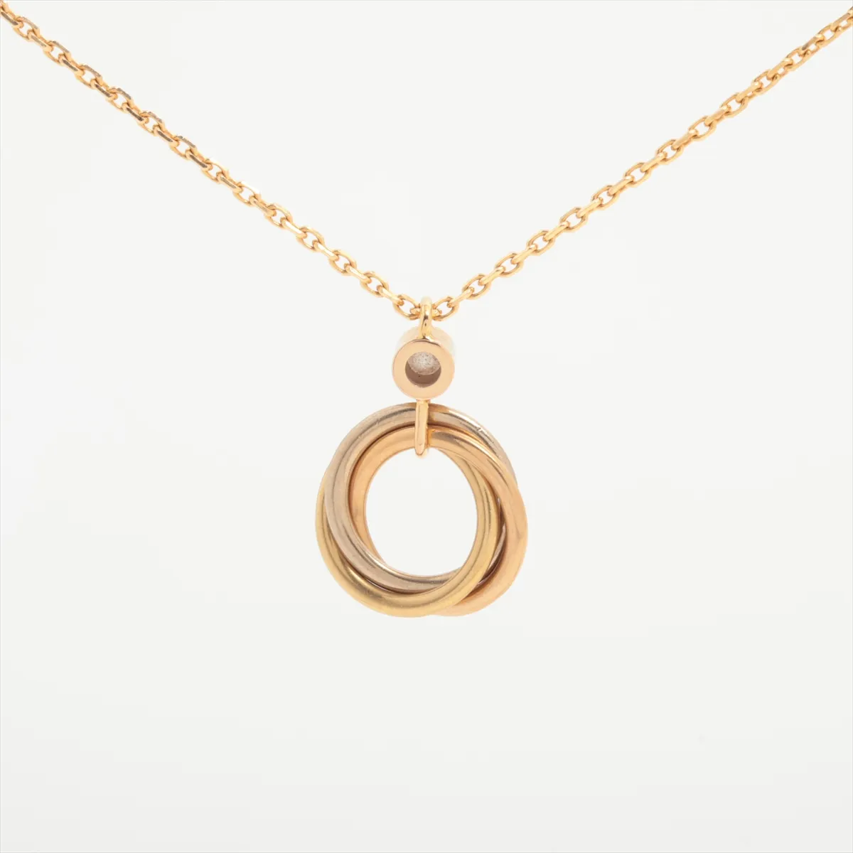 Baby Trinity 1P Diamond Necklace 750 (Yellow Gold x Pink Gold x White Gold) 3.0g UI4426 — view 2