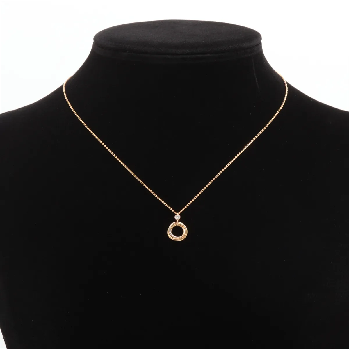 Baby Trinity 1P Diamond Necklace 750 (Yellow Gold x Pink Gold x White Gold) 3.0g UI4426 — view 5