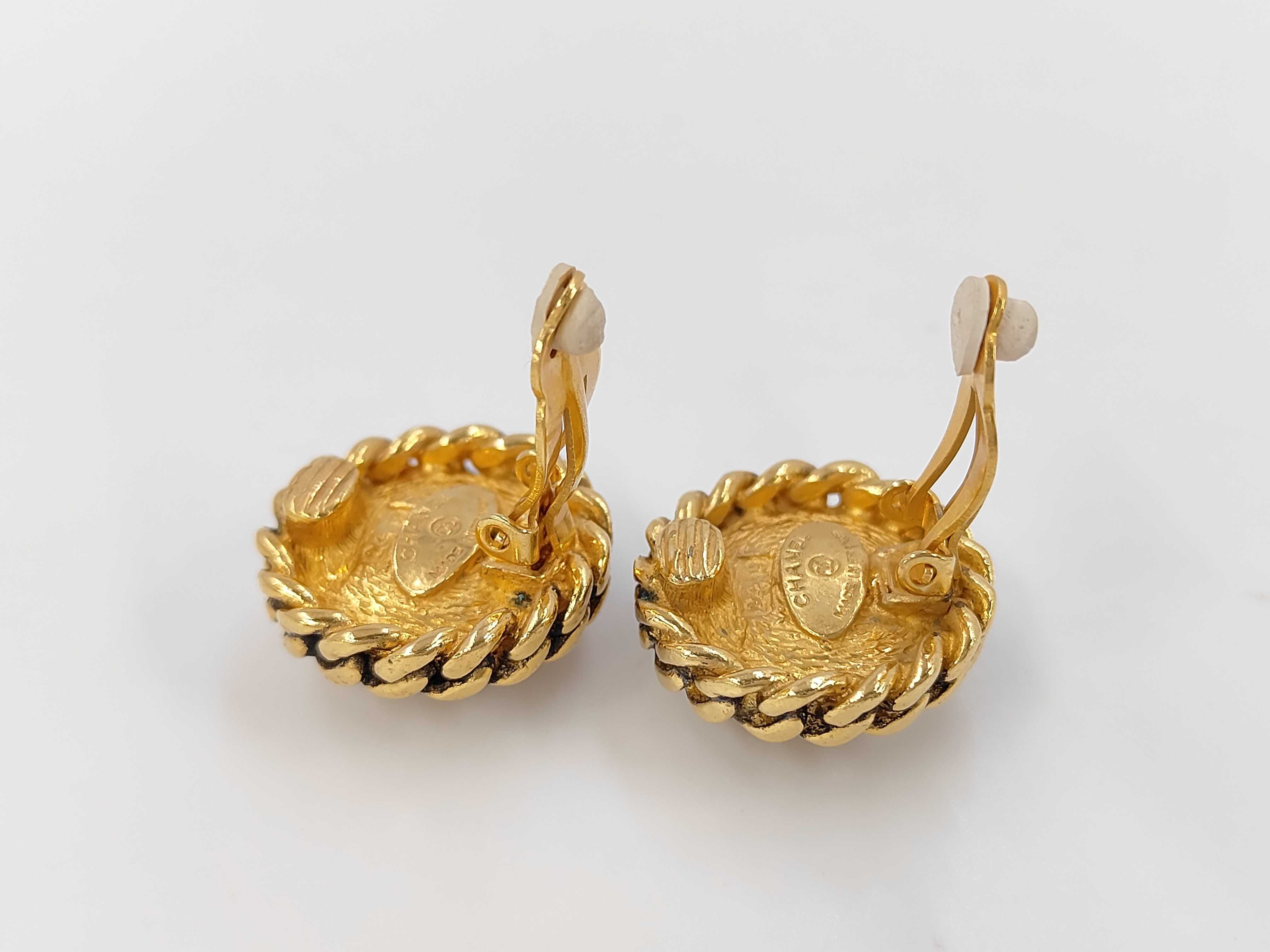 Gold Plated Vintage Pearl Earrings — view 4