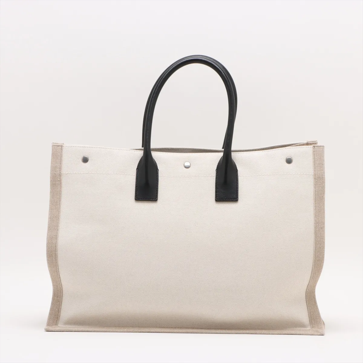 Rive Gauche Canvas x Leather Tote Bag Beige x Black 509415 — view 2