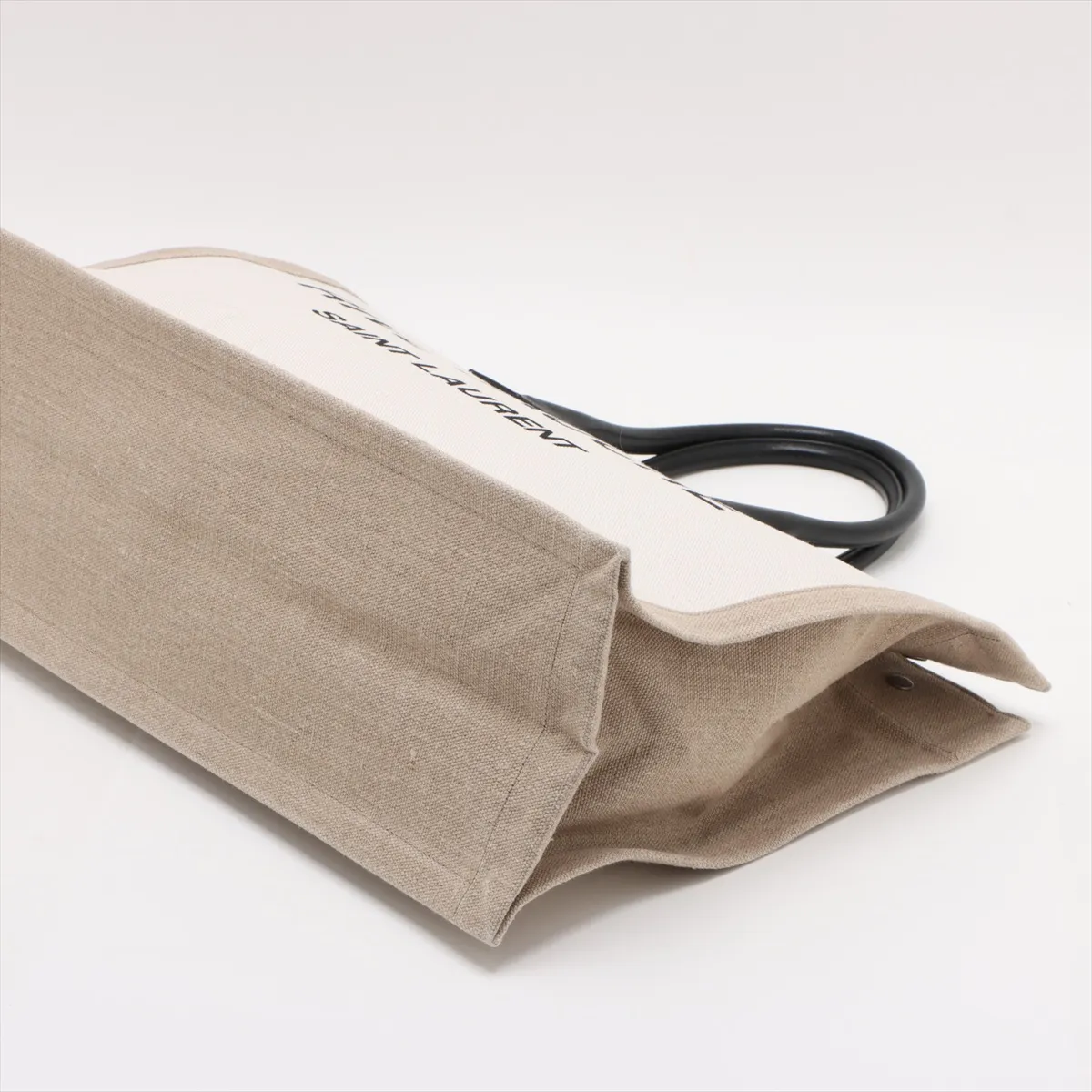 Rive Gauche Canvas x Leather Tote Bag Beige x Black 509415 — view 3