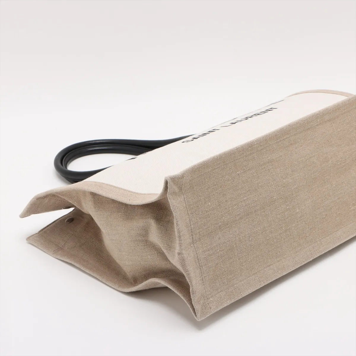 Rive Gauche Canvas x Leather Tote Bag Beige x Black 509415 — view 4