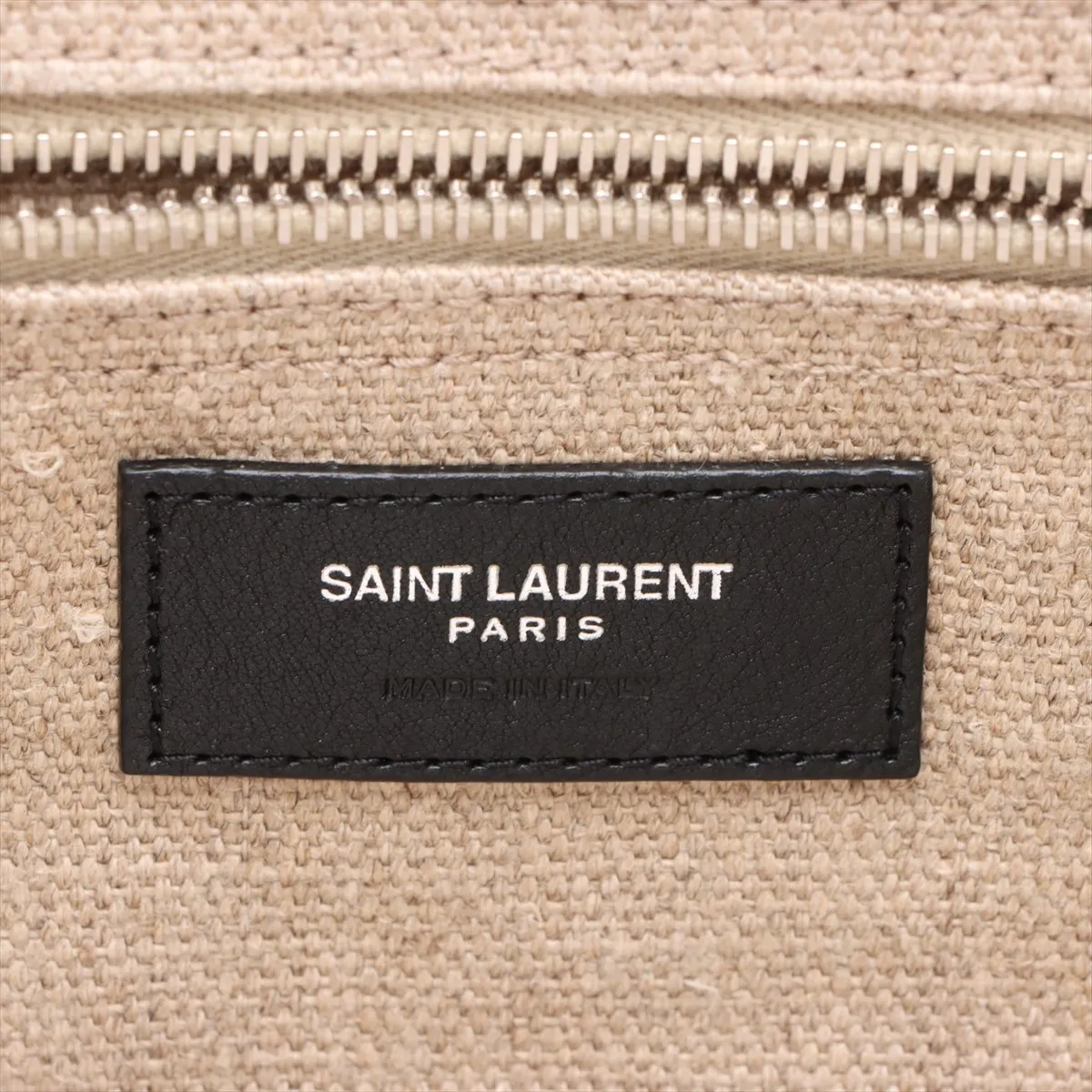 Rive Gauche Canvas x Leather Tote Bag Beige x Black 509415 — view 9