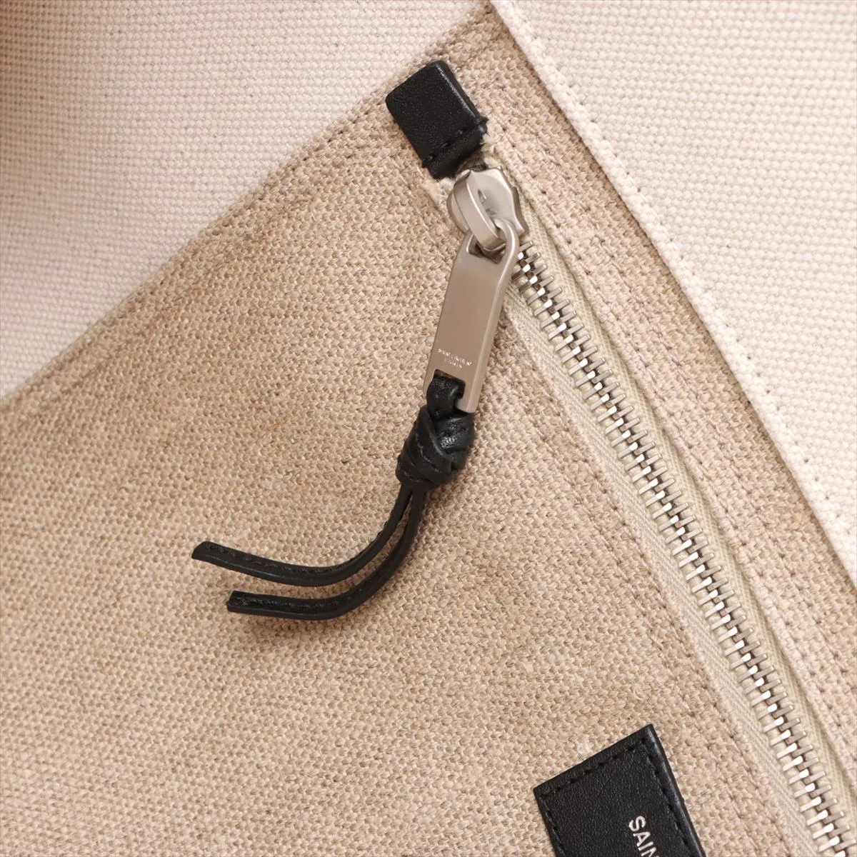 Rive Gauche Canvas x Leather Tote Bag Beige x Black 509415 — view 10