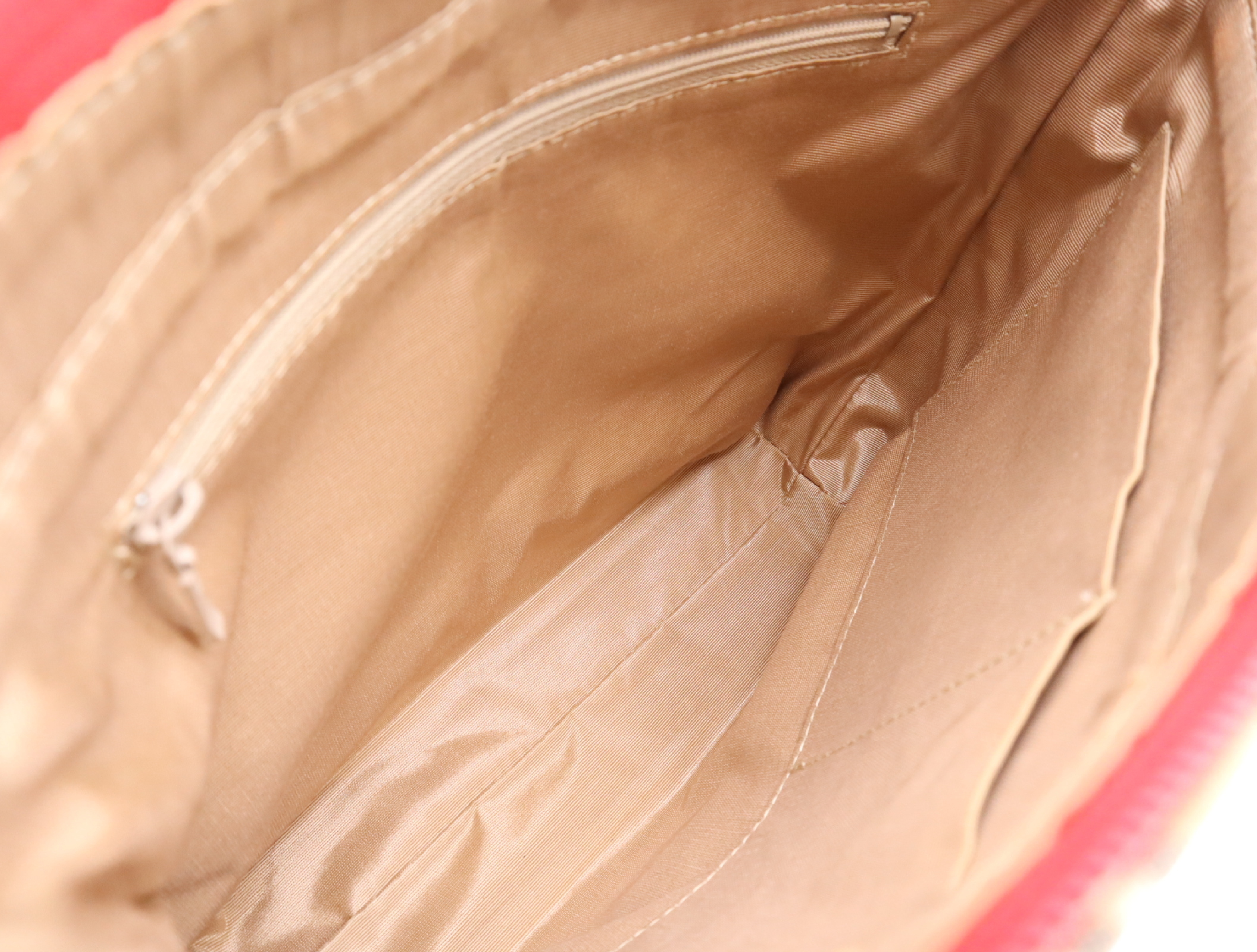 Canvas x Leather Nova Check Tote Bag, Beige with Red Gold Hardware and Charm. — view 13
