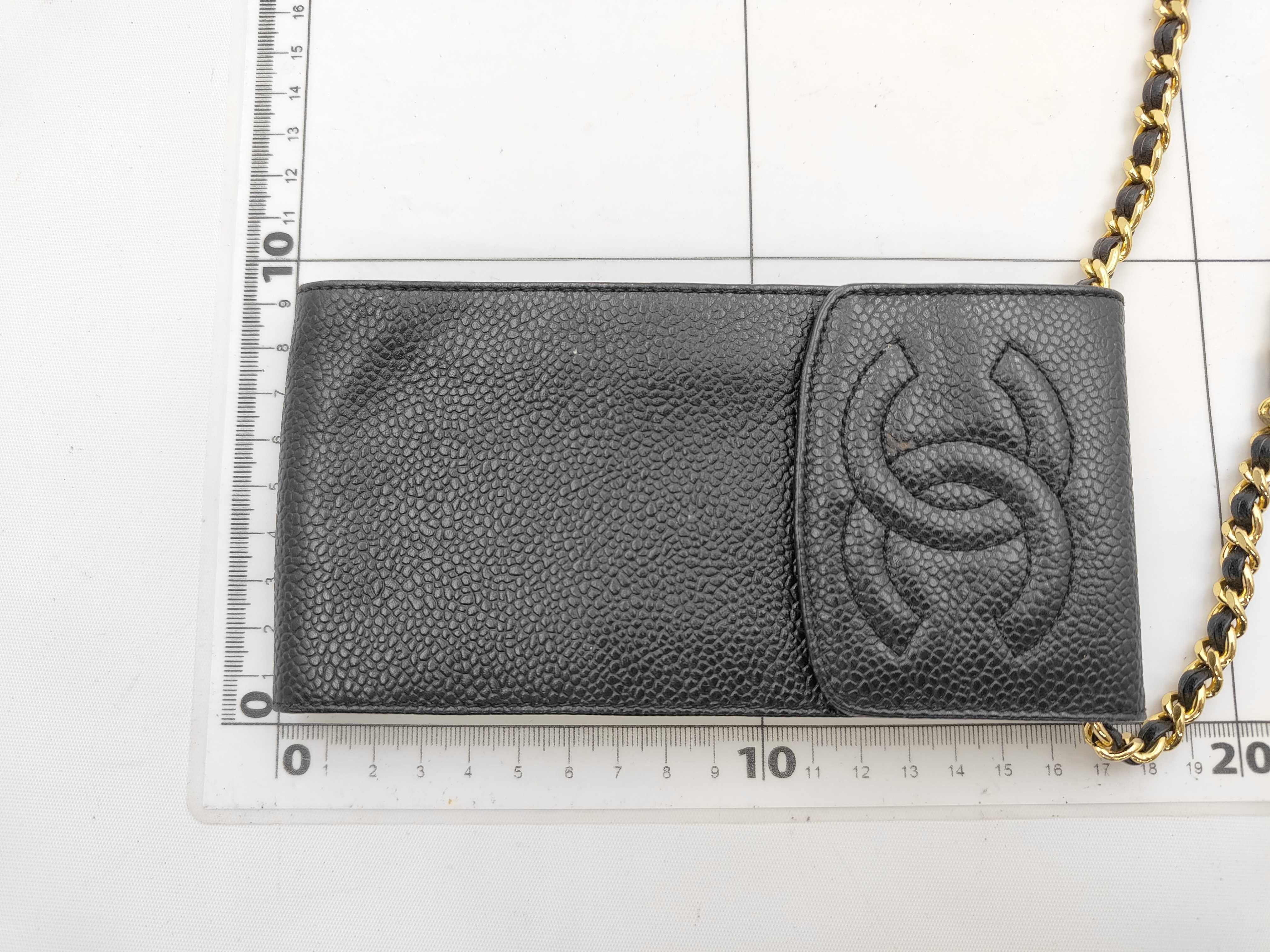 Coco Mark Caviar Skin Chain Shoulder Bag Phone Case Black Gold Hardware 3 Series Shoulder Bag — view 2