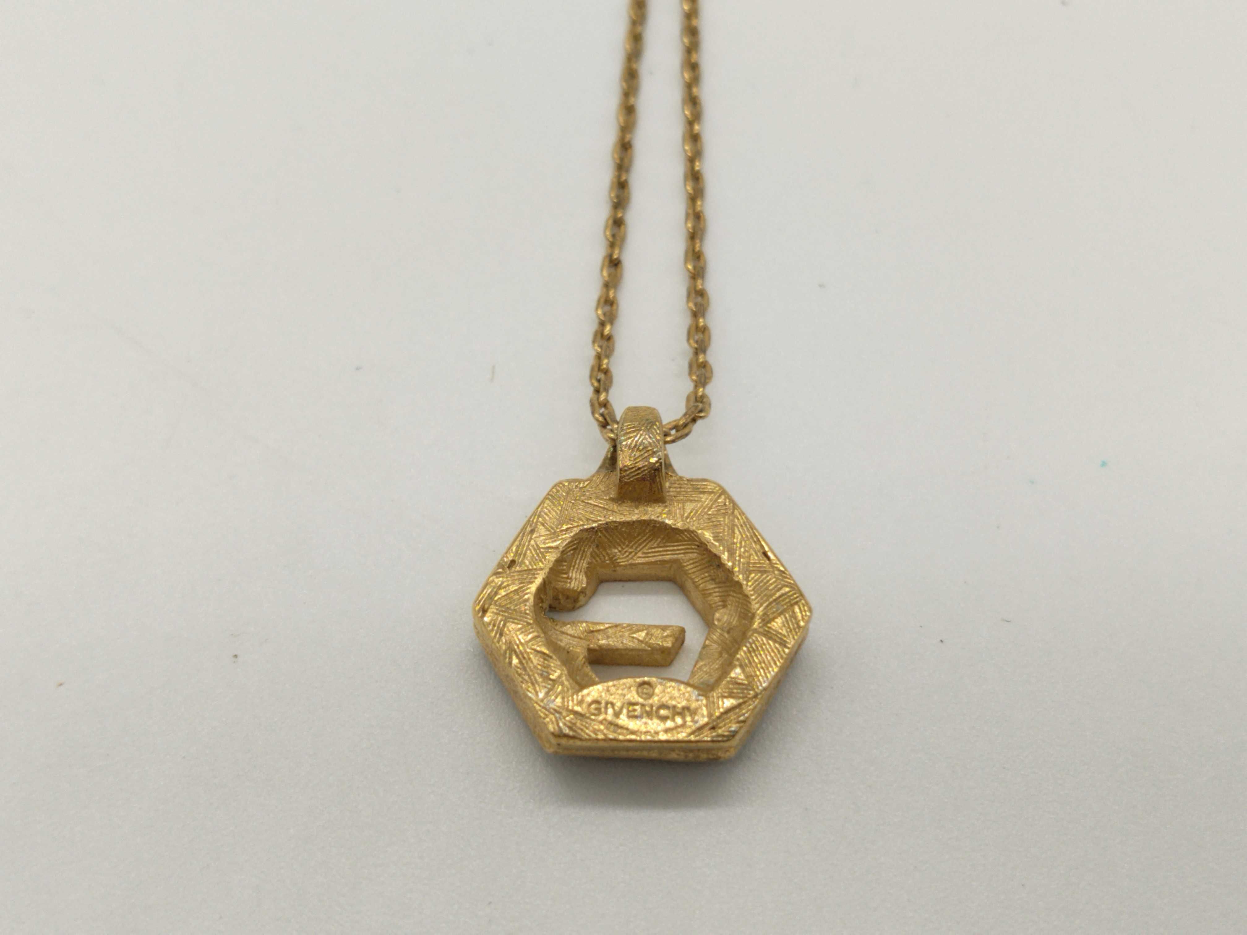 Vintage G Logo Rhinestone Gold Necklace — view 2
