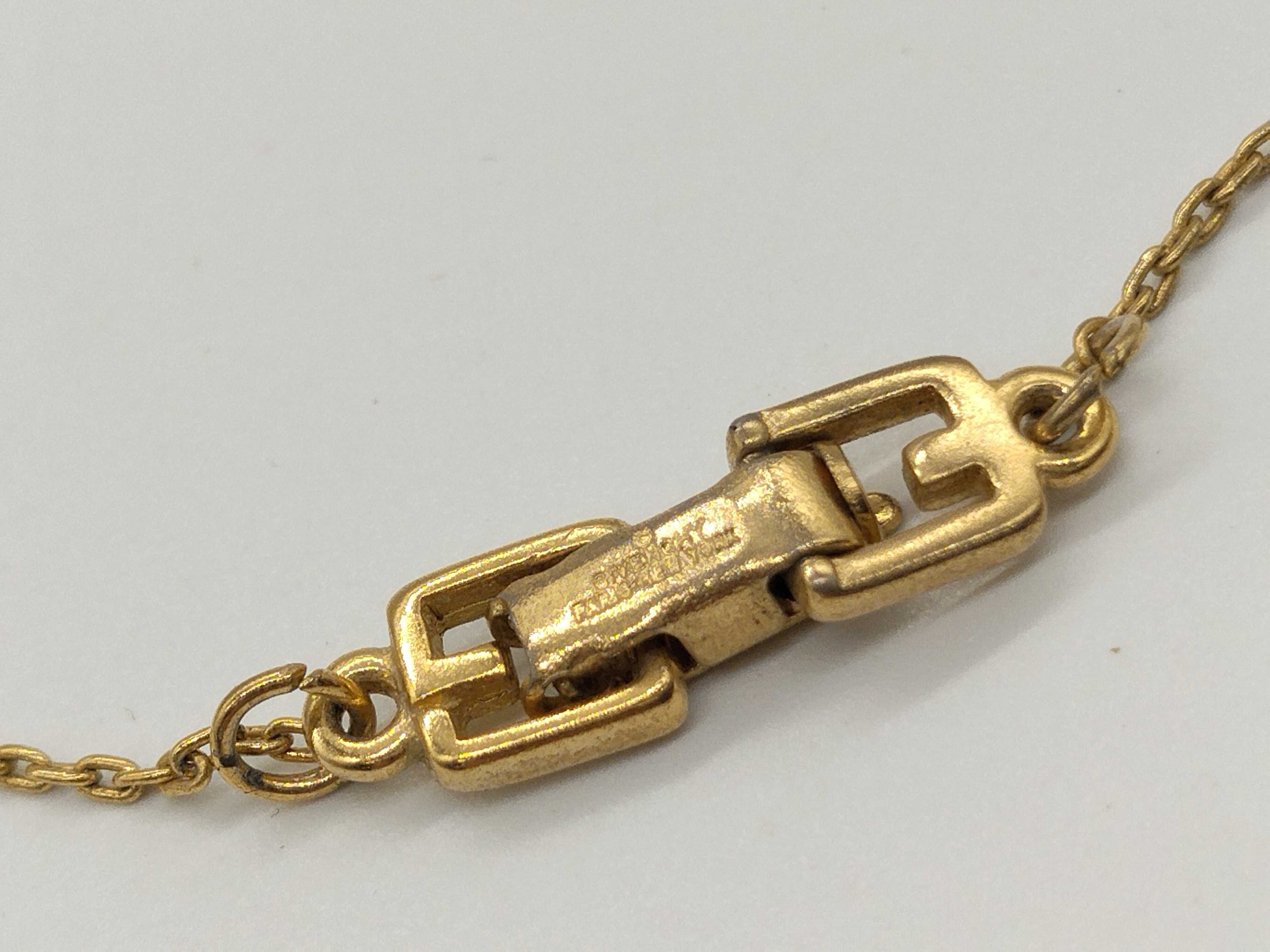 Vintage G Logo Rhinestone Gold Necklace — view 7