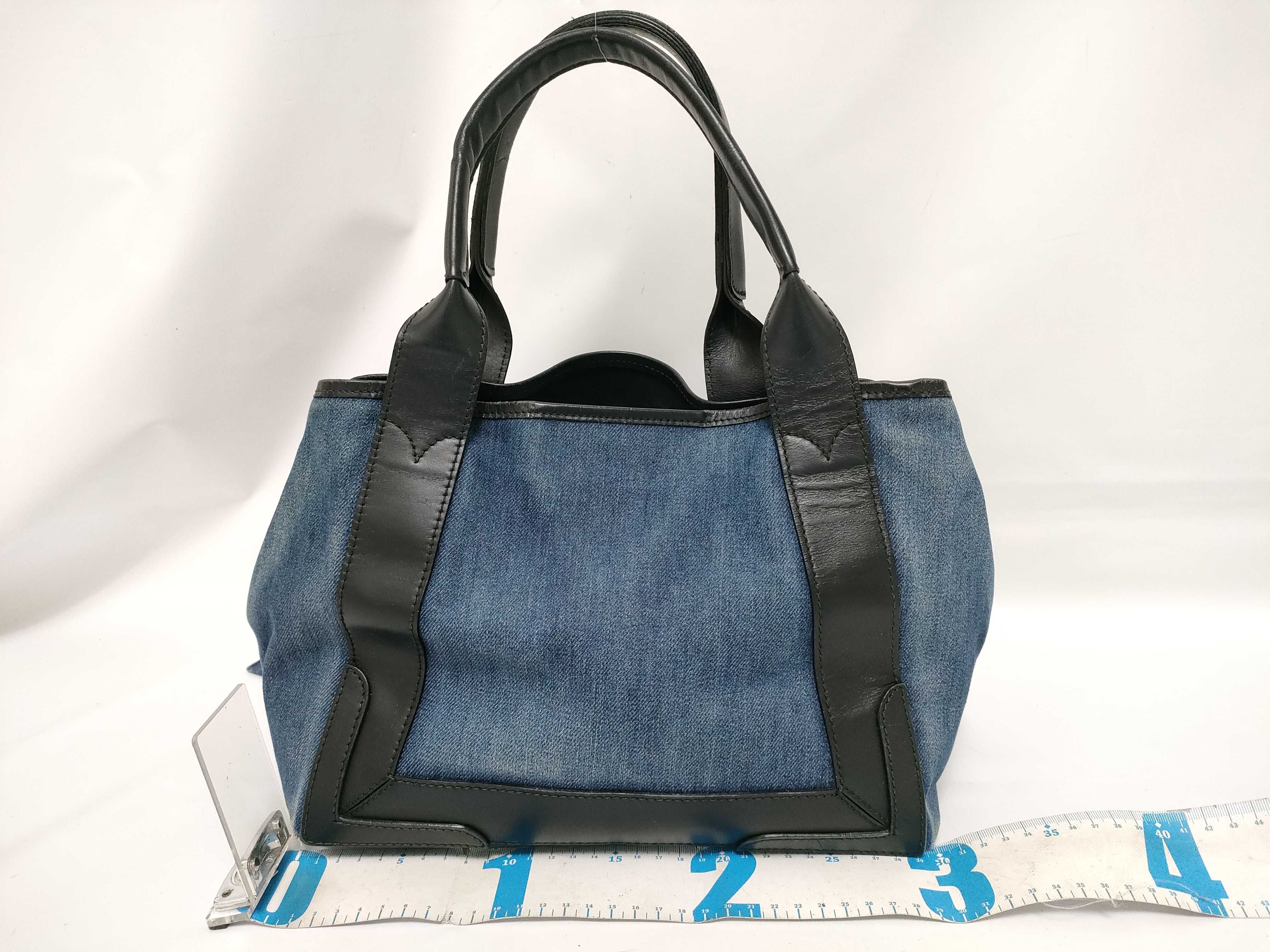 Cabas Denim x Leather 2-Way Handbag Blue Handbag — view 2