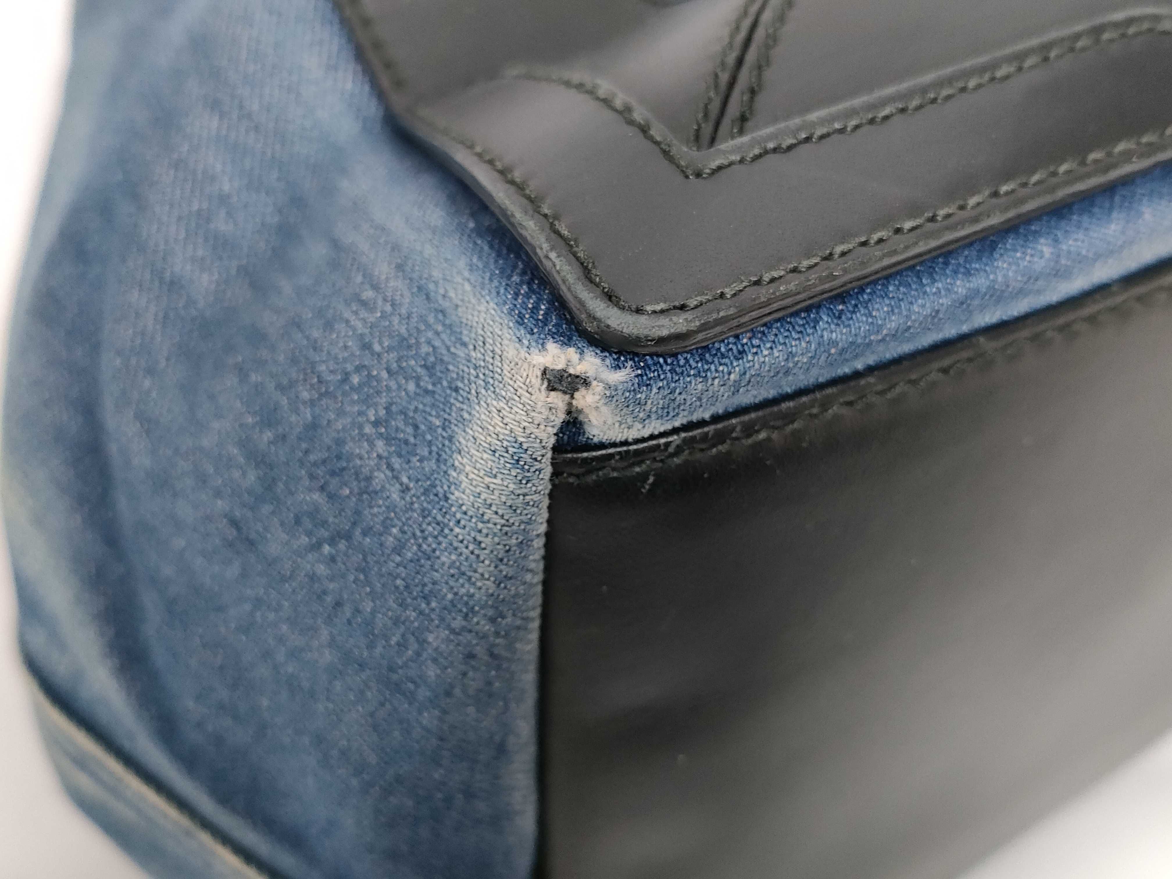 Cabas Denim x Leather 2-Way Handbag Blue Handbag — view 7
