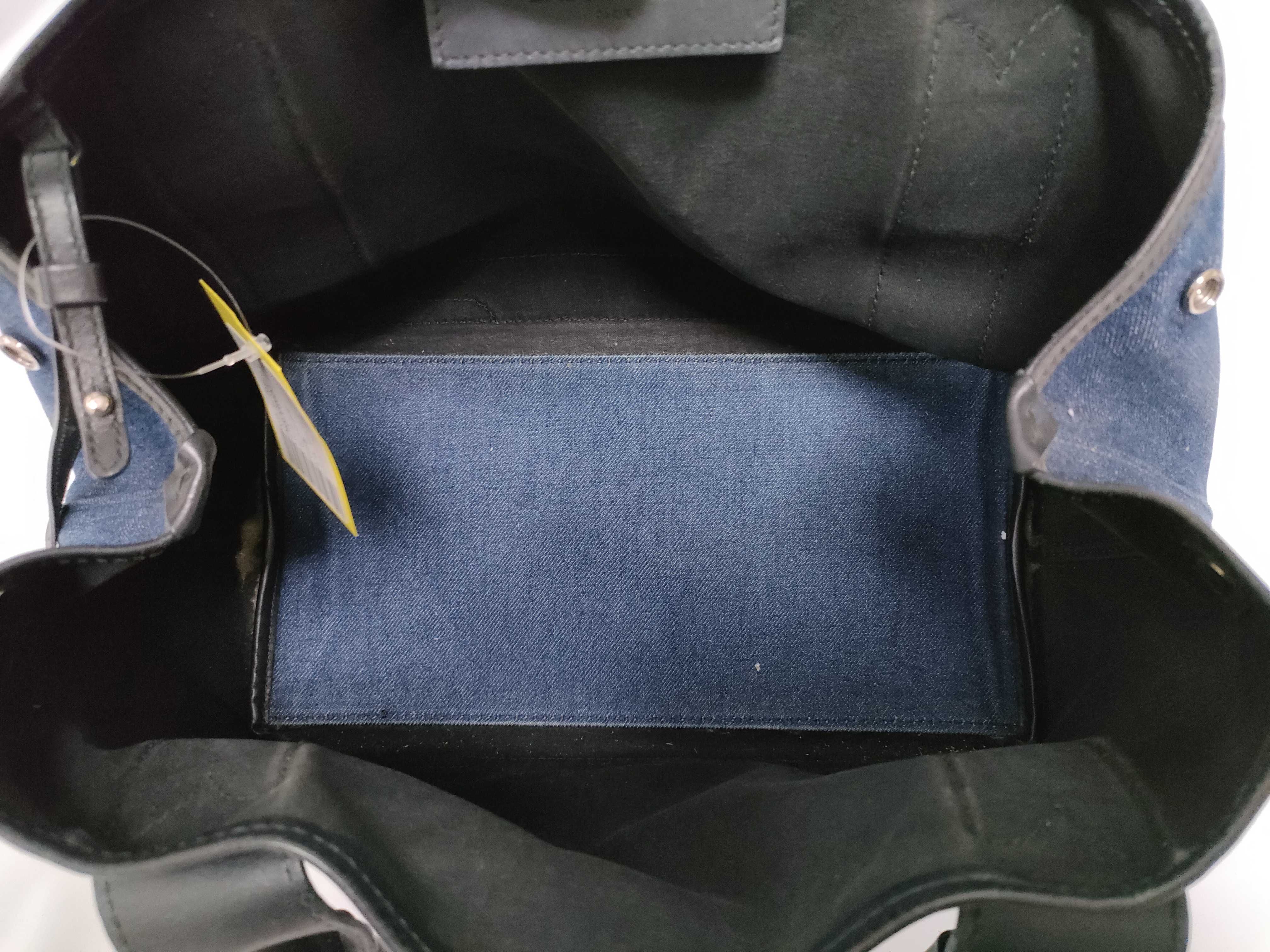 Cabas Denim x Leather 2-Way Handbag Blue Handbag — view 9