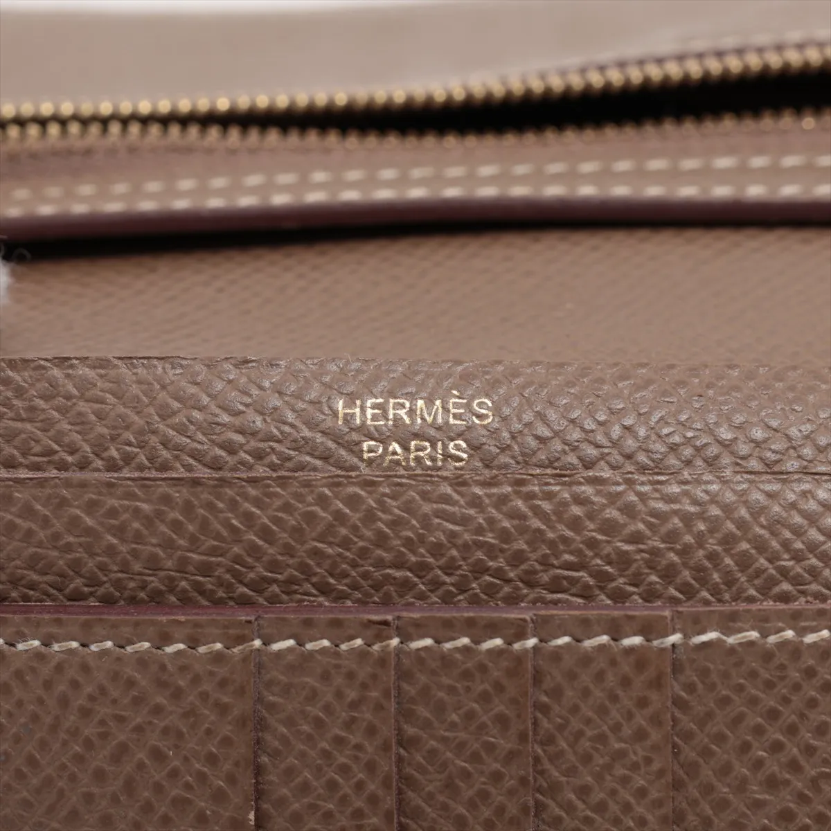 Bearn Compact Vaux Epson Compact Wallet Etoupe Gold Hardware Z:2021 — view 6