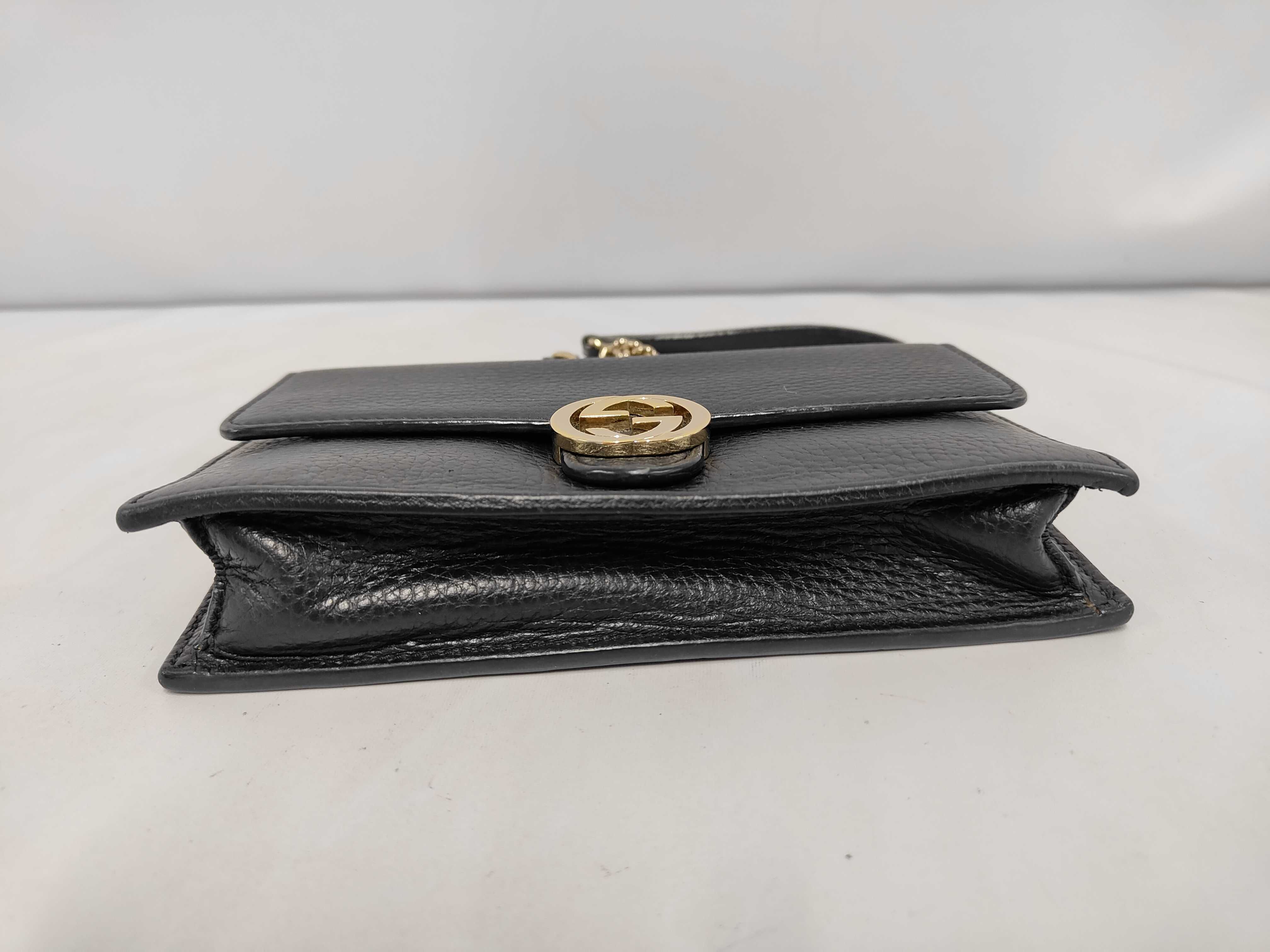 GG Interlocking G 510314 Chain Wallet, Long Wallet, Leather, GP Black, Shoulder Strap, Shoulder Bag, Other Accessories — view 3