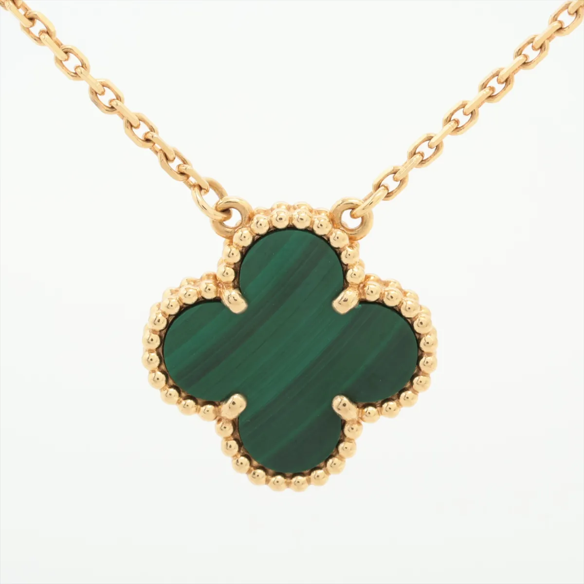 Vintage Alhambra Malachite Necklace, 750 (Yellow Gold), 5.5g, JE895535. Stone has — view 2