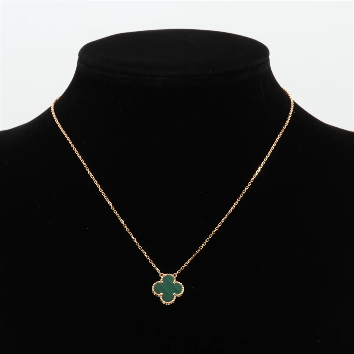 Vintage Alhambra Malachite Necklace, 750 (Yellow Gold), 5.5g, JE895535. Stone has — view 5