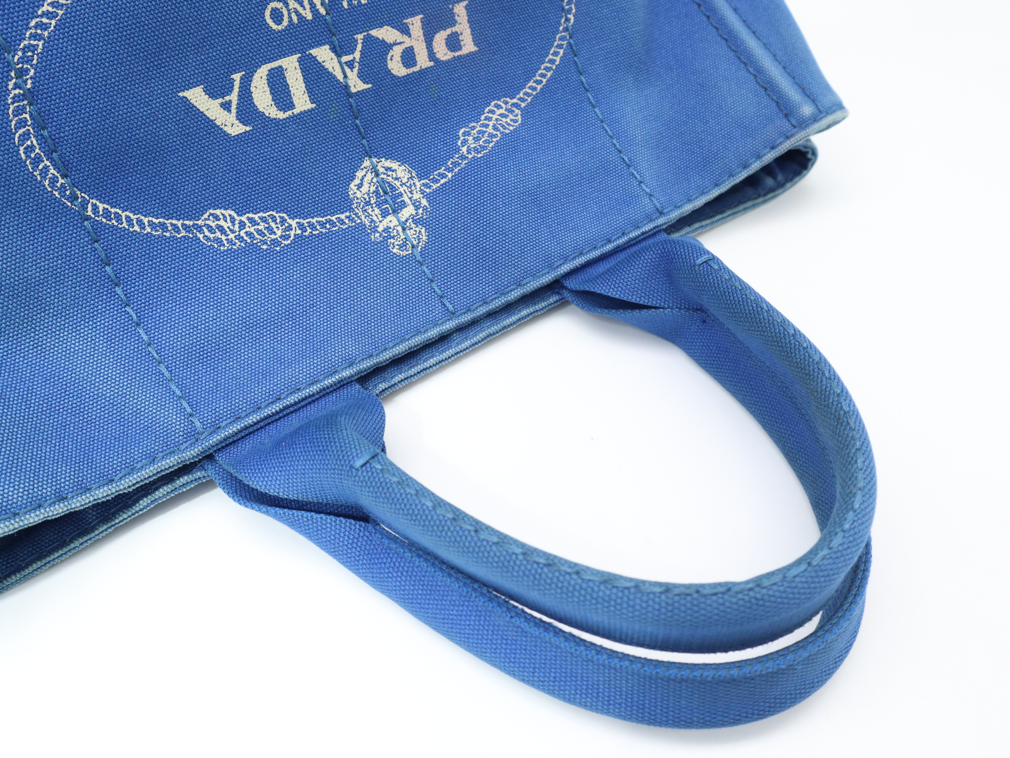 BN1877 Canapa Tote Medium Cobalt Canvas Blue Tote Bag with Guarantee Card — view 6