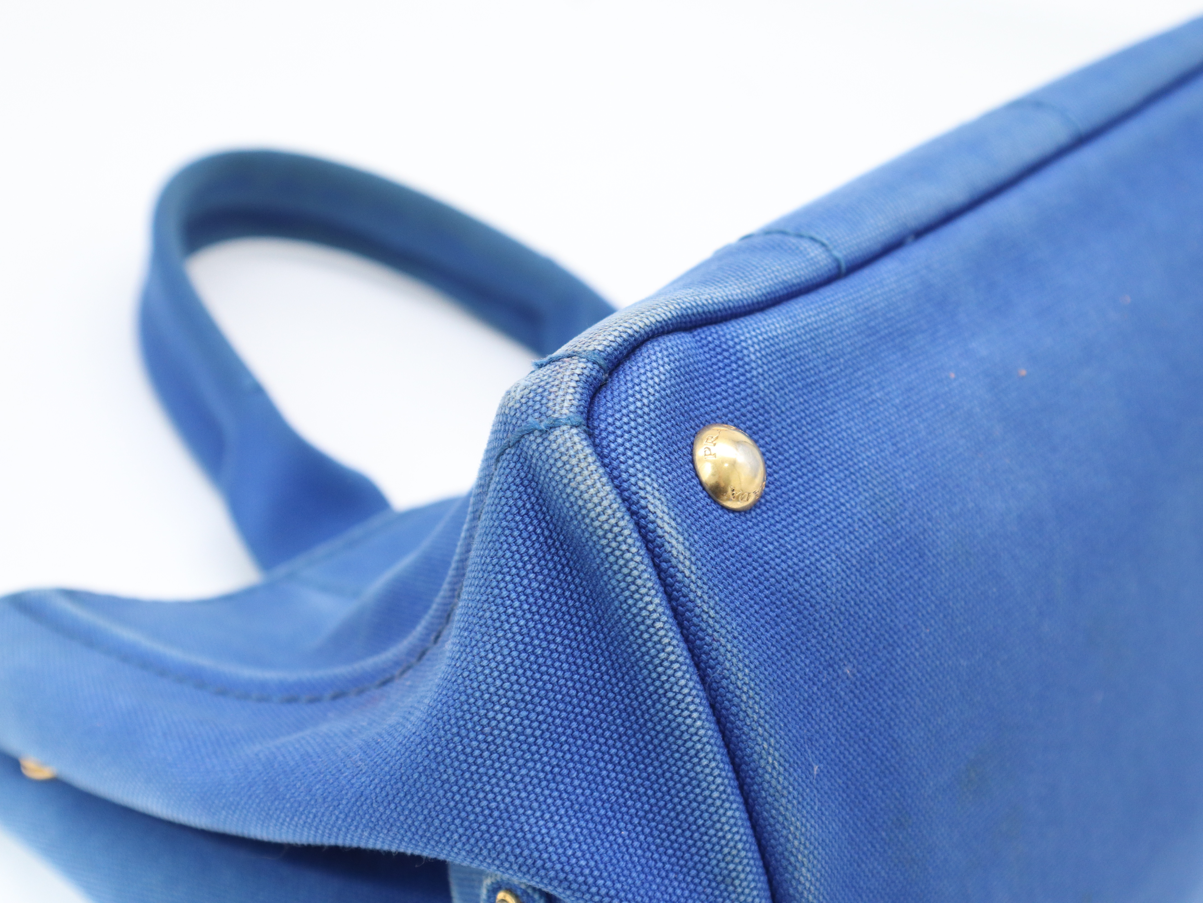 BN1877 Canapa Tote Medium Cobalt Canvas Blue Tote Bag with Guarantee Card — view 7