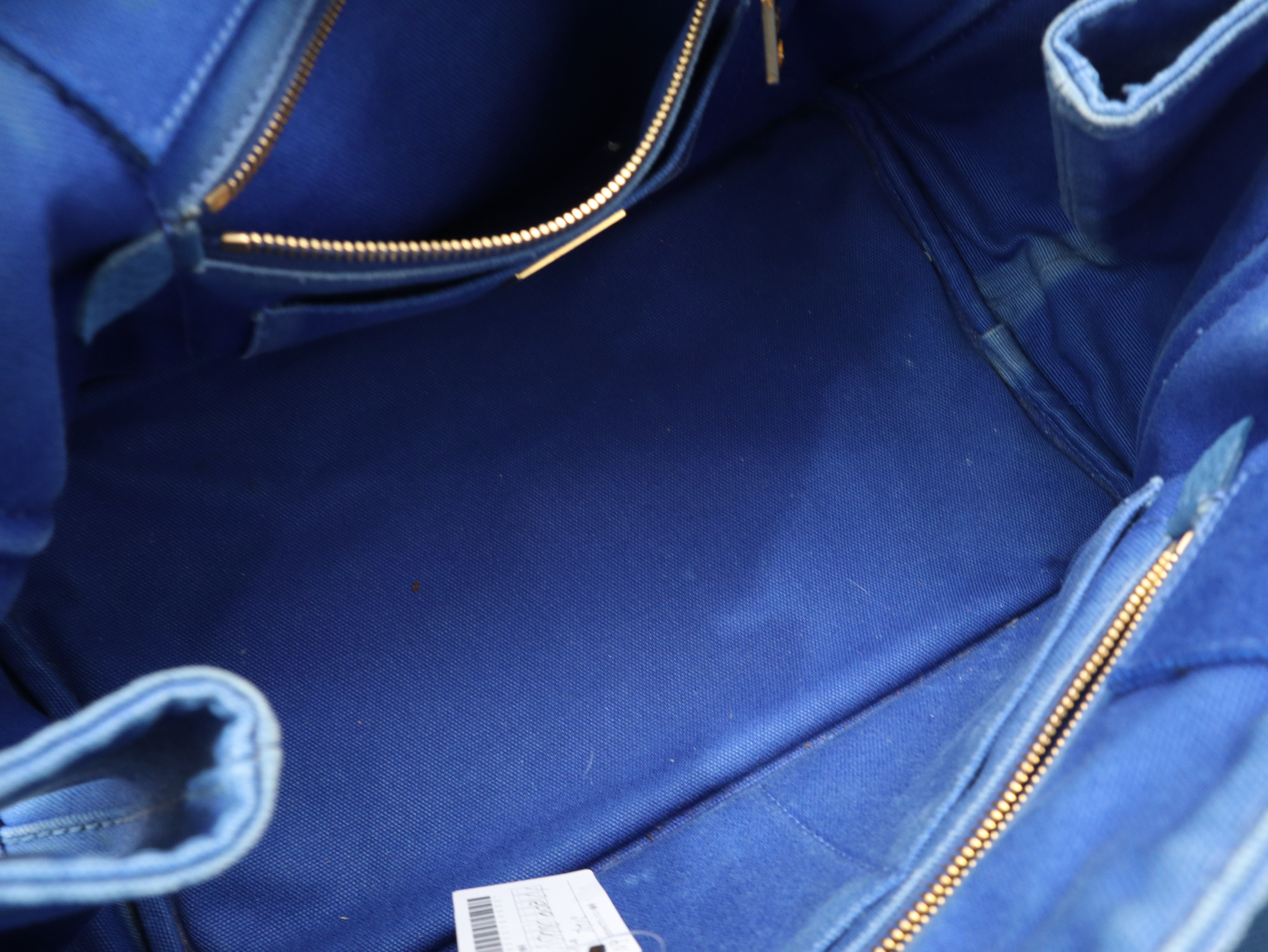 BN1877 Canapa Tote Medium Cobalt Canvas Blue Tote Bag with Guarantee Card — view 8