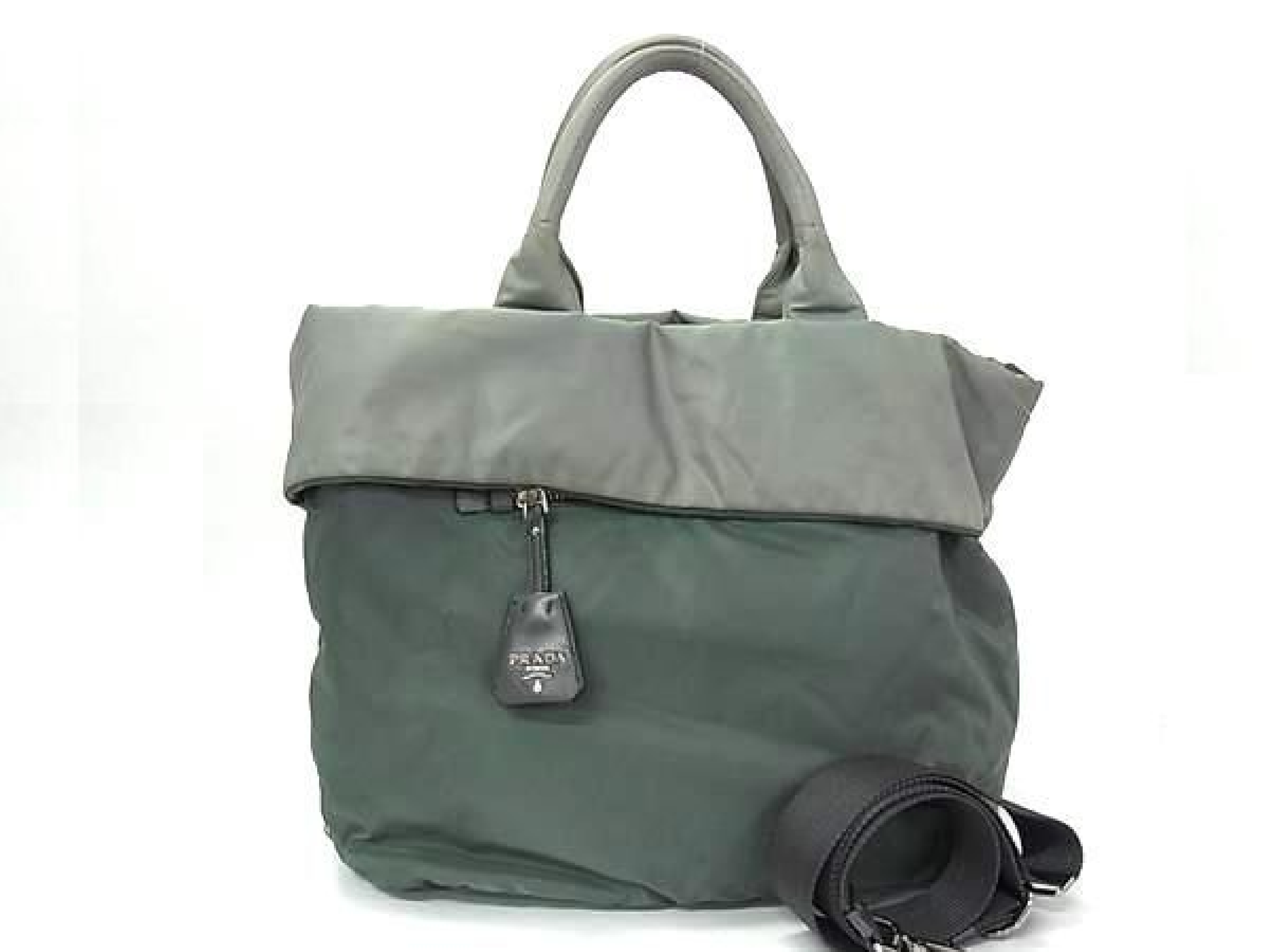 Tessuto Nylon Reversible Tote Shoulder Crossbody Bag for Men, Green, FY5218 Handbag