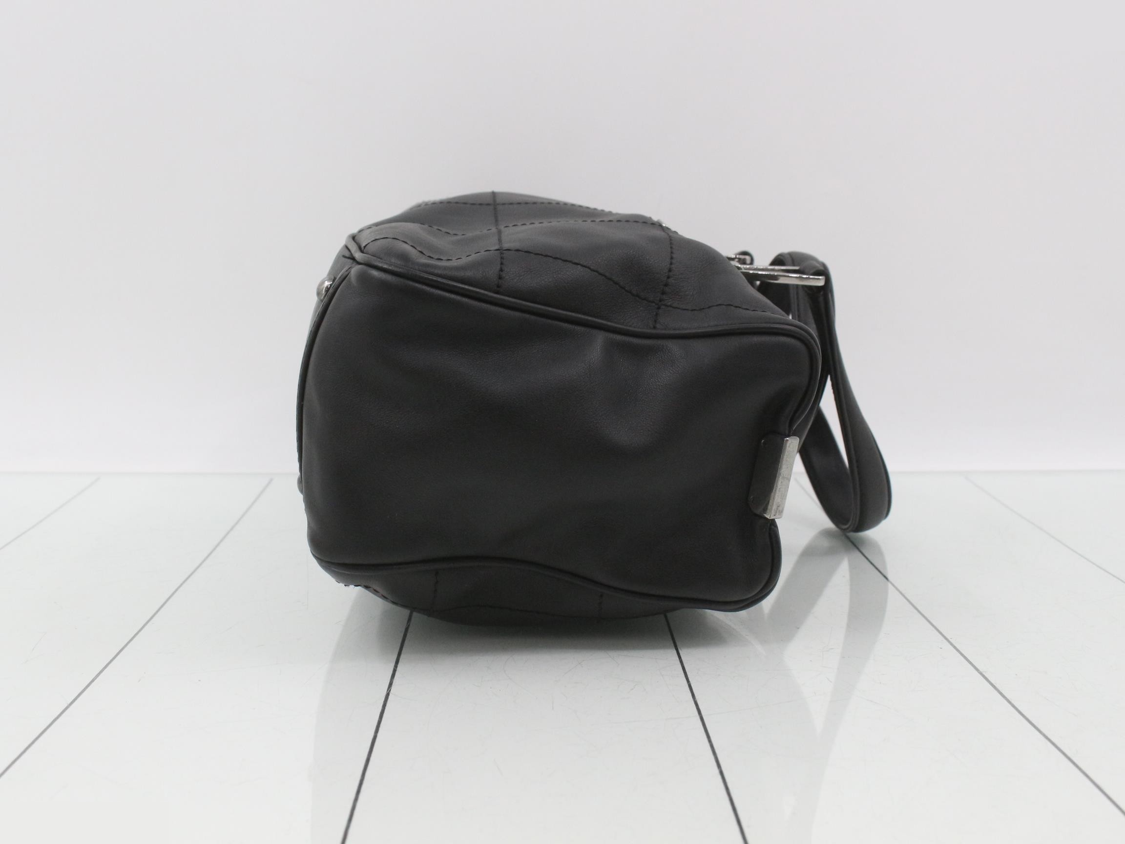 Chocolate bar mini Boston bag, lambskin, black, with sticker, item number 7. — view 3