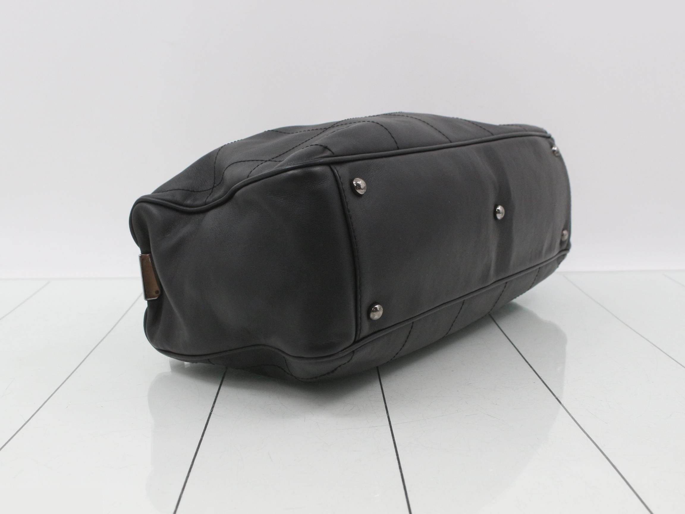 Chocolate bar mini Boston bag, lambskin, black, with sticker, item number 7. — view 5