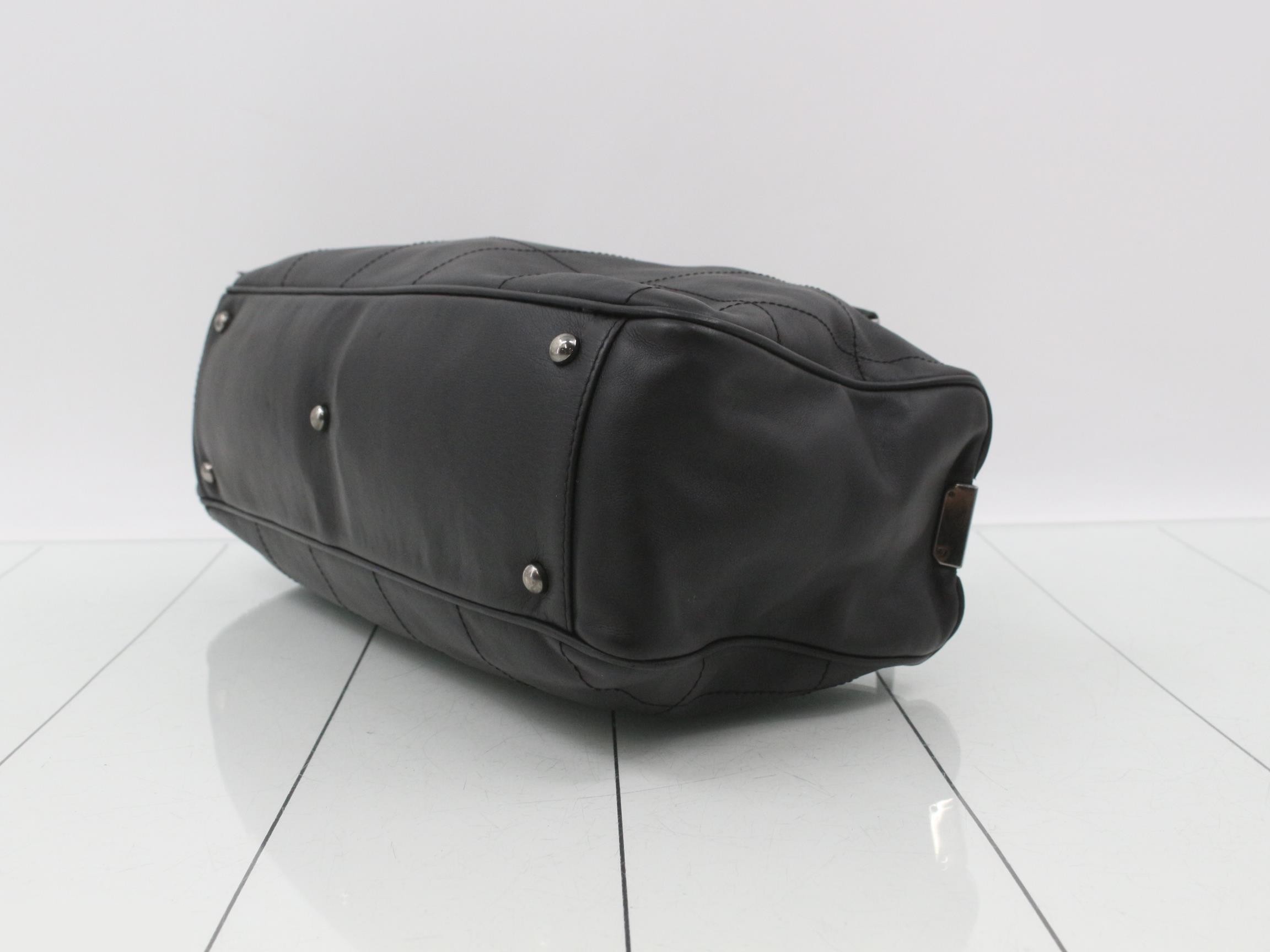 Chocolate bar mini Boston bag, lambskin, black, with sticker, item number 7. — view 6