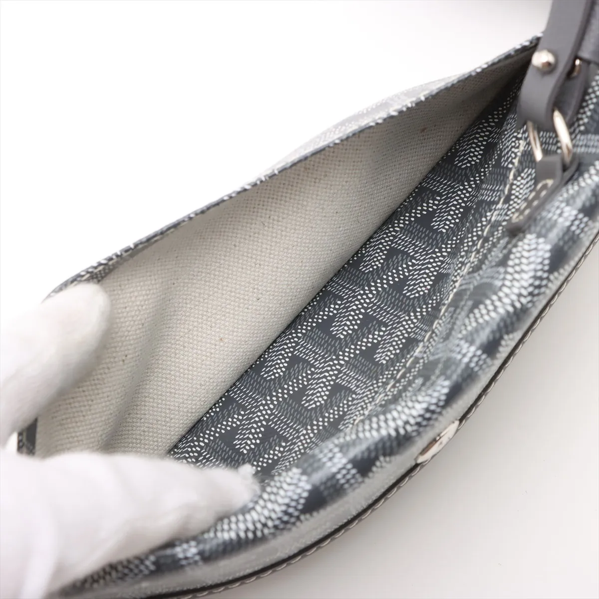 Saint Louis PM PVC x Leather Tote Bag Gray — view 9